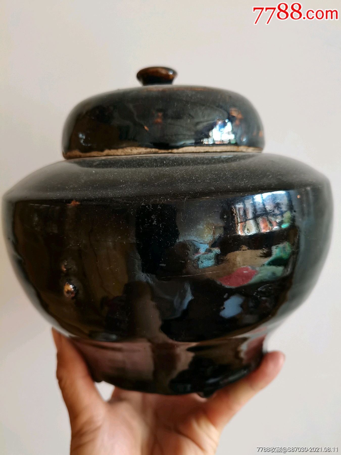 瓷州窑黑釉茶叶罐