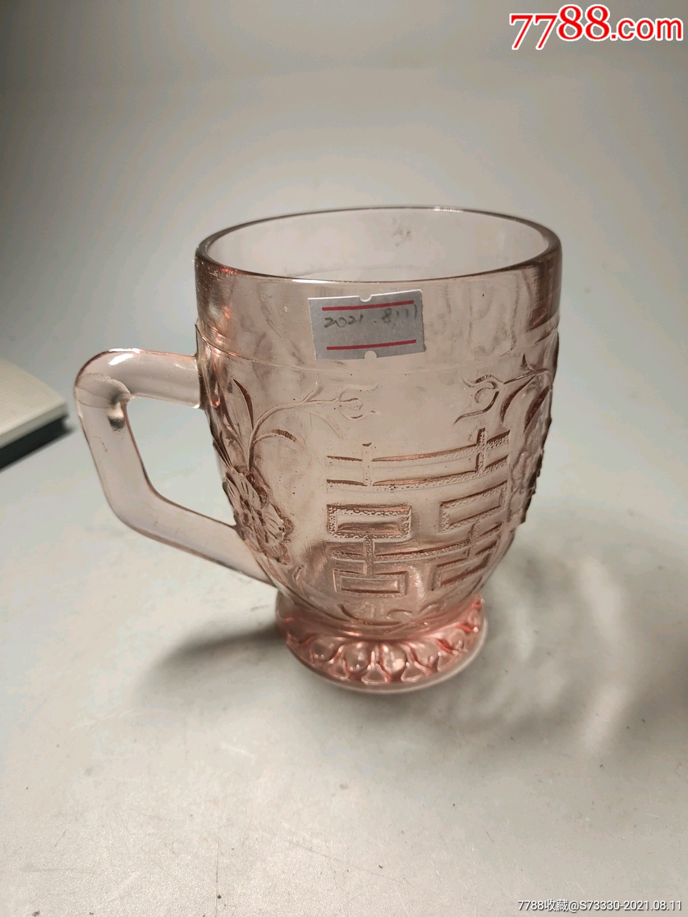 80年代左右,喜字玻璃杯