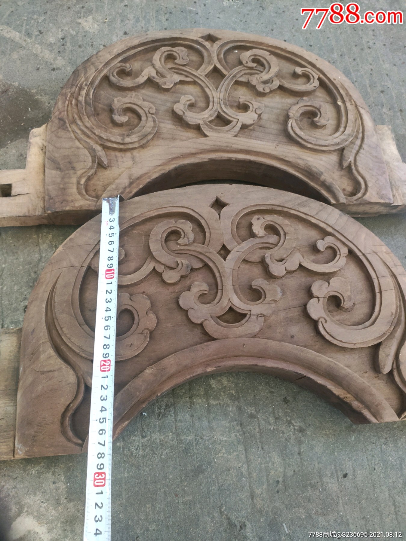 元宝梁托一对_其他木雕建筑_第8张_7788小人书