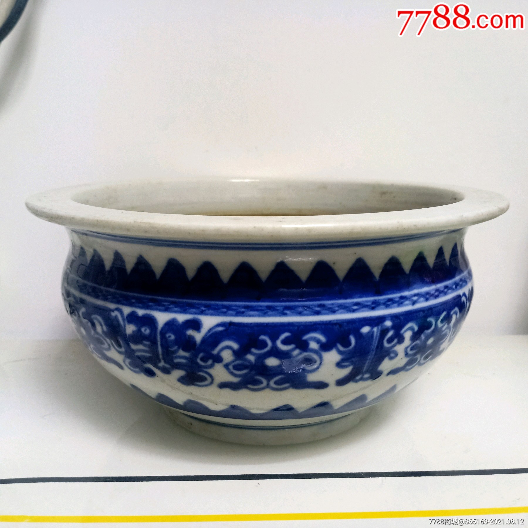清代青花夔龙纹香炉【全品】-价格:1300元-se81981677-青花瓷-零售