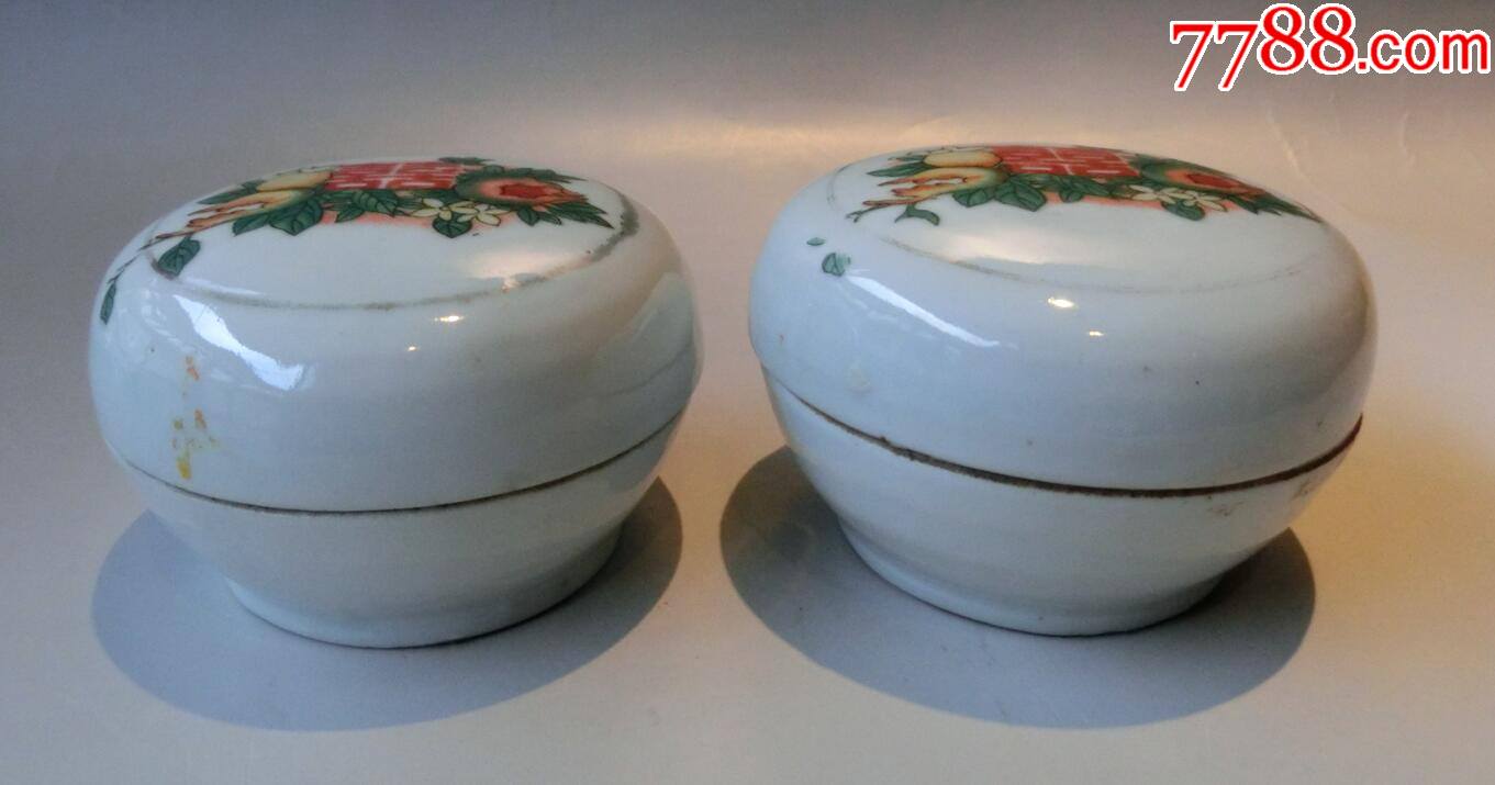 传世美品,婚嫁迎娶,寓意吉庆,民国双喜佛手胭脂粉盒