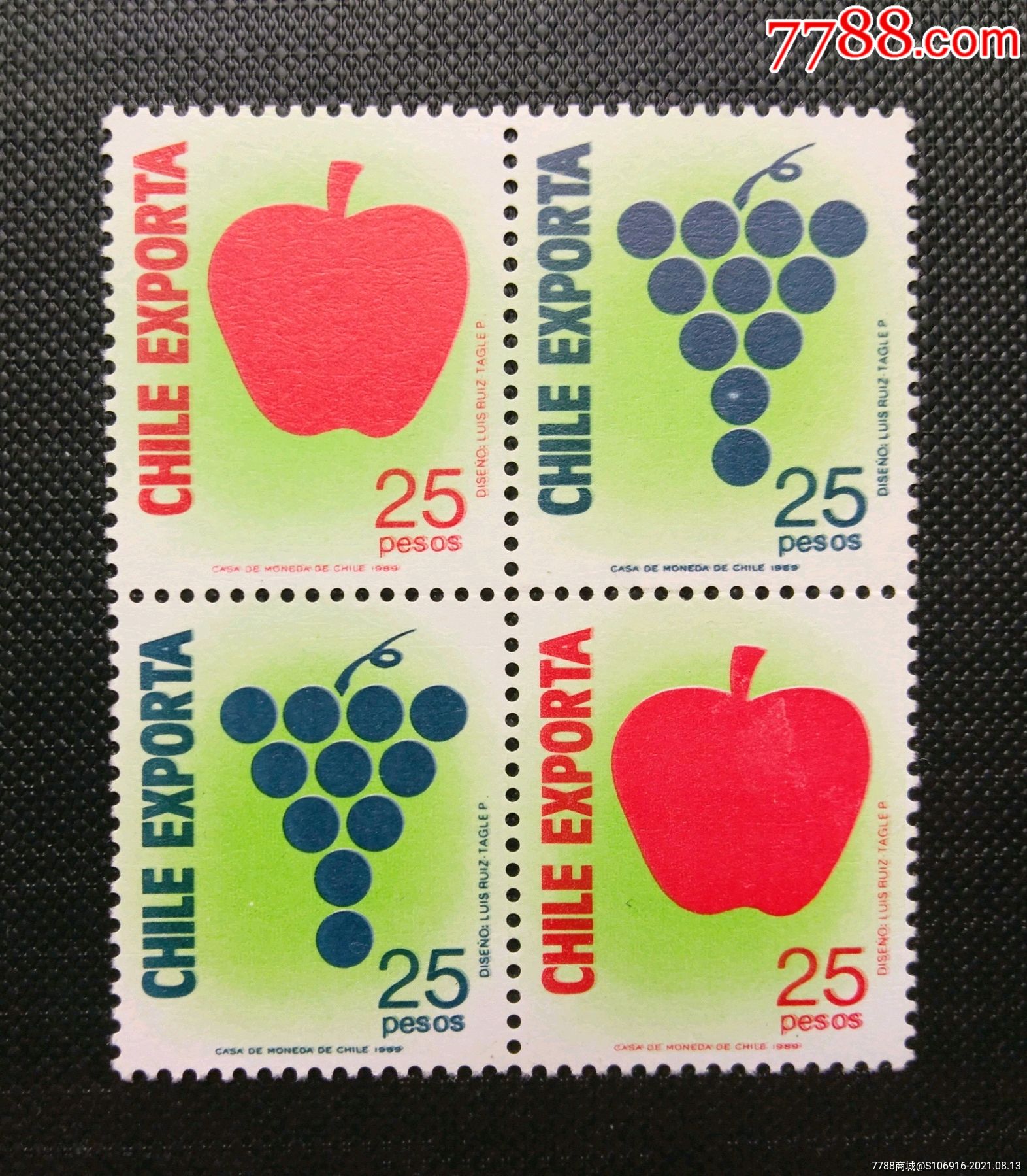 智利邮票四张