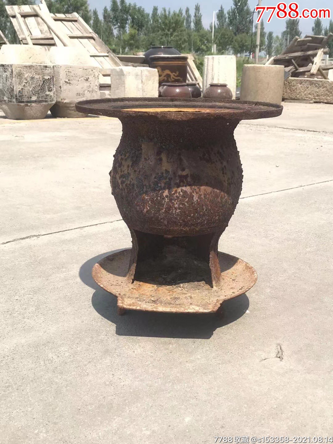 民俗老物件老铸铁炉子