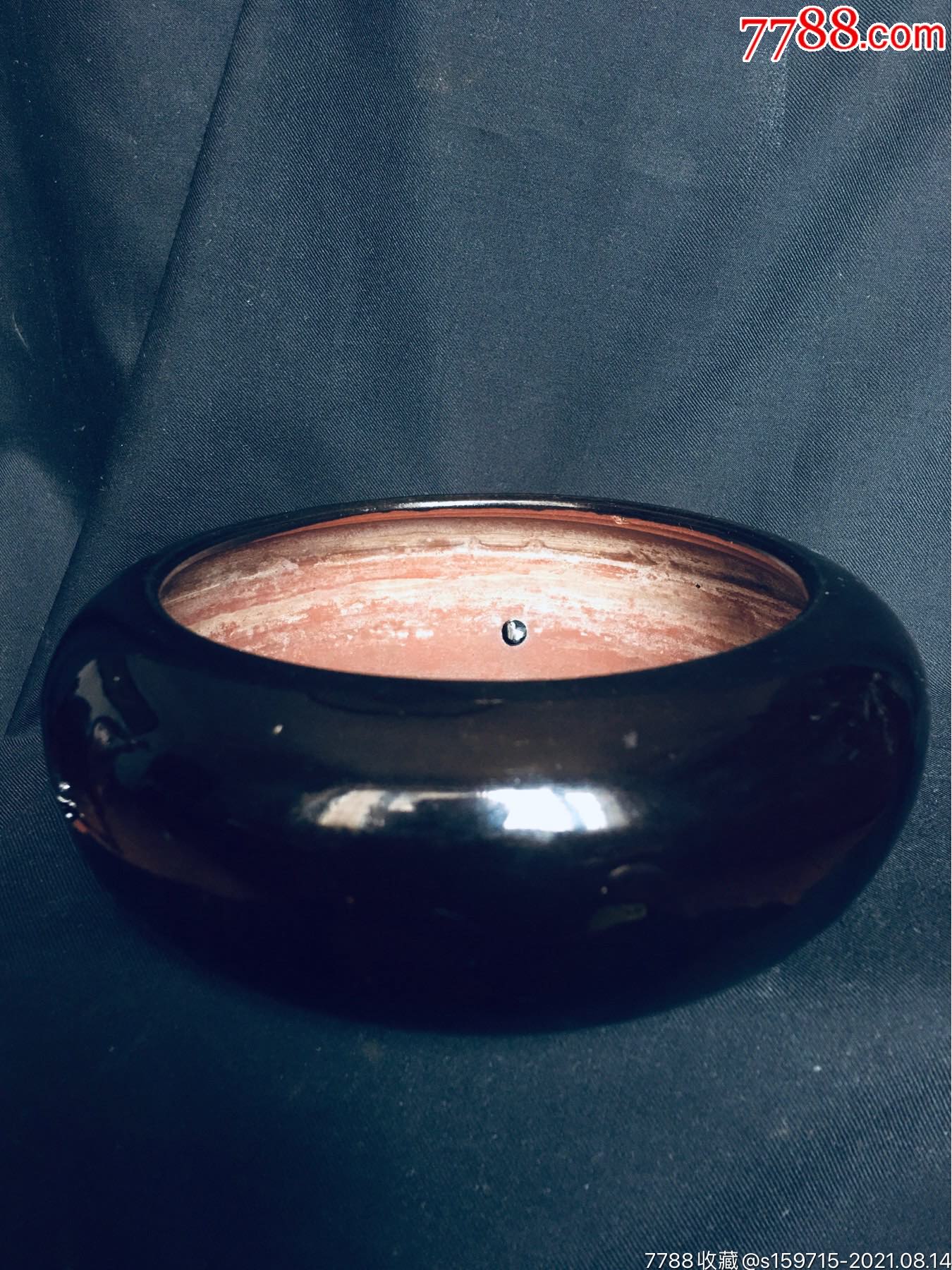 明代宜兴紫砂乌金釉洗