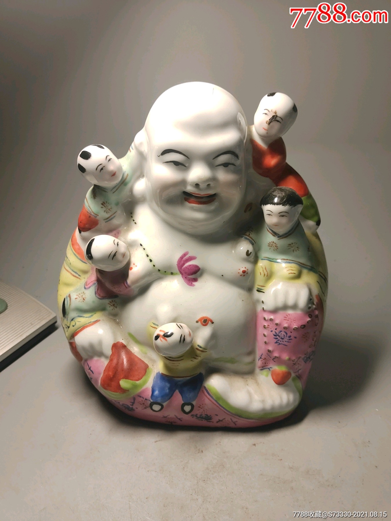 七八十年代,景德镇雕塑瓷厂粉彩五子登科