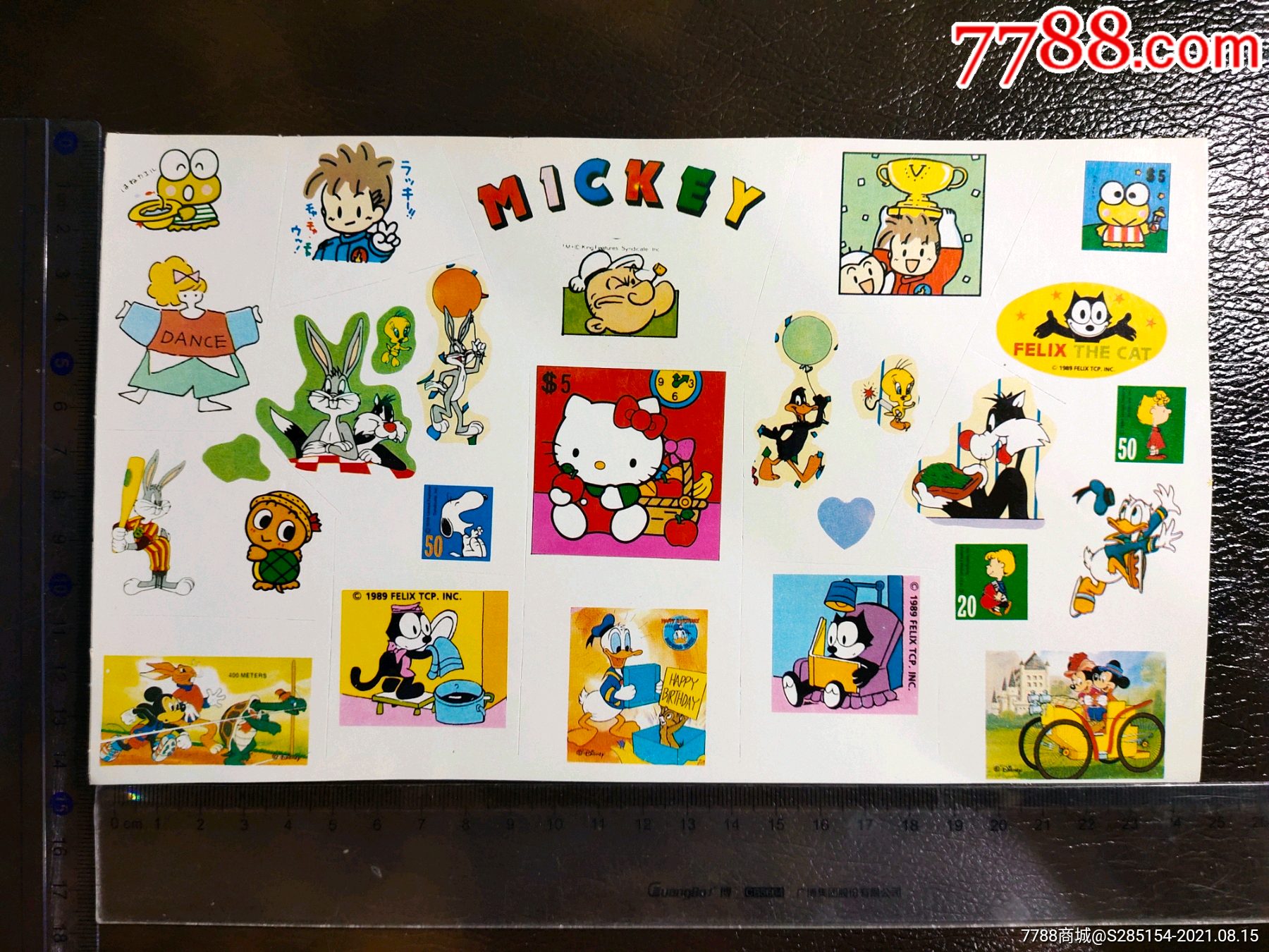 迪士尼卡通动画唐老鸭老贴纸贴画不干胶中古怀旧动漫周边真品实拍