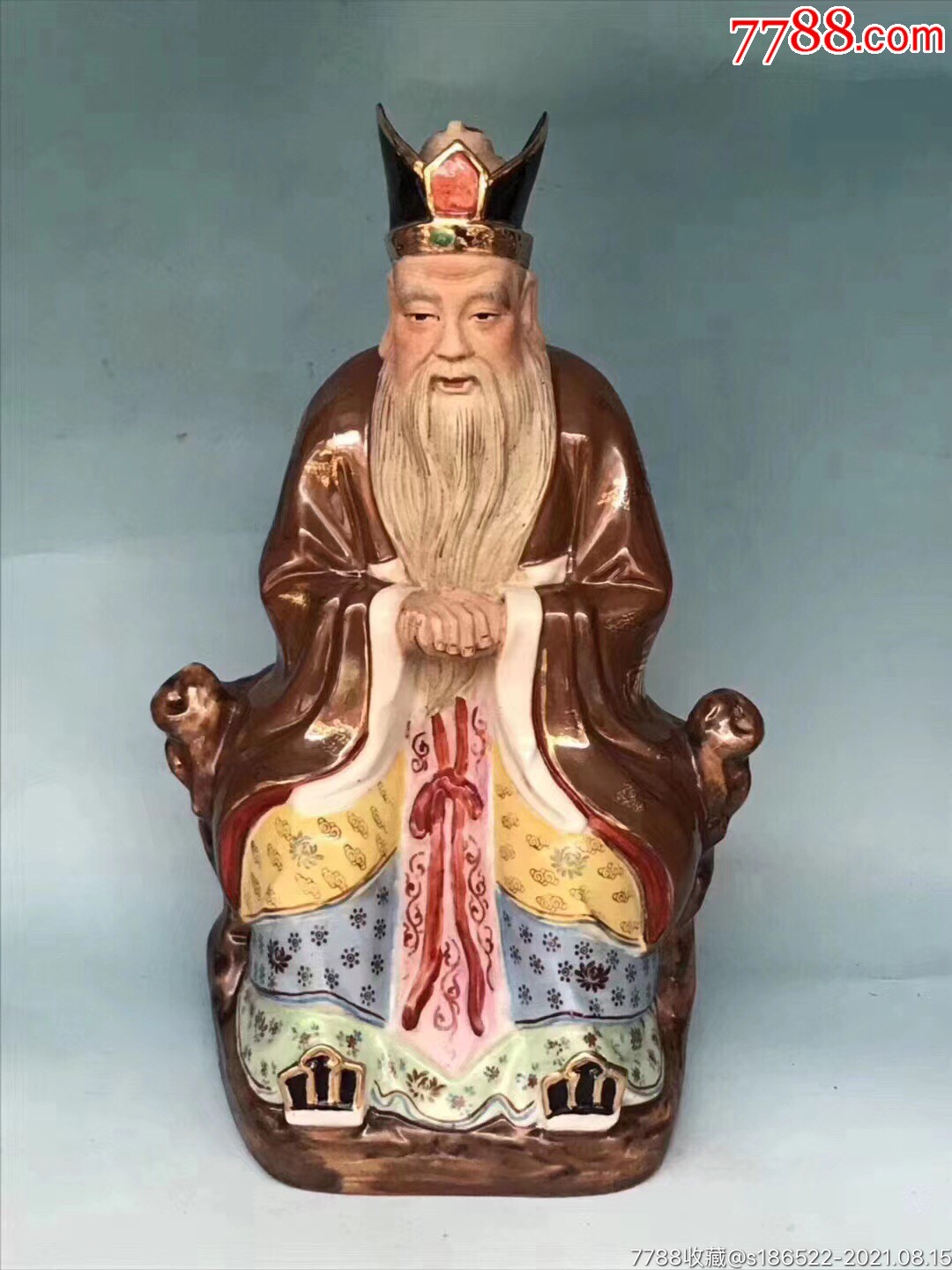 建国初粉彩土地神像_彩绘瓷/彩瓷_庆林古玩斋【7788收藏__收藏热线】