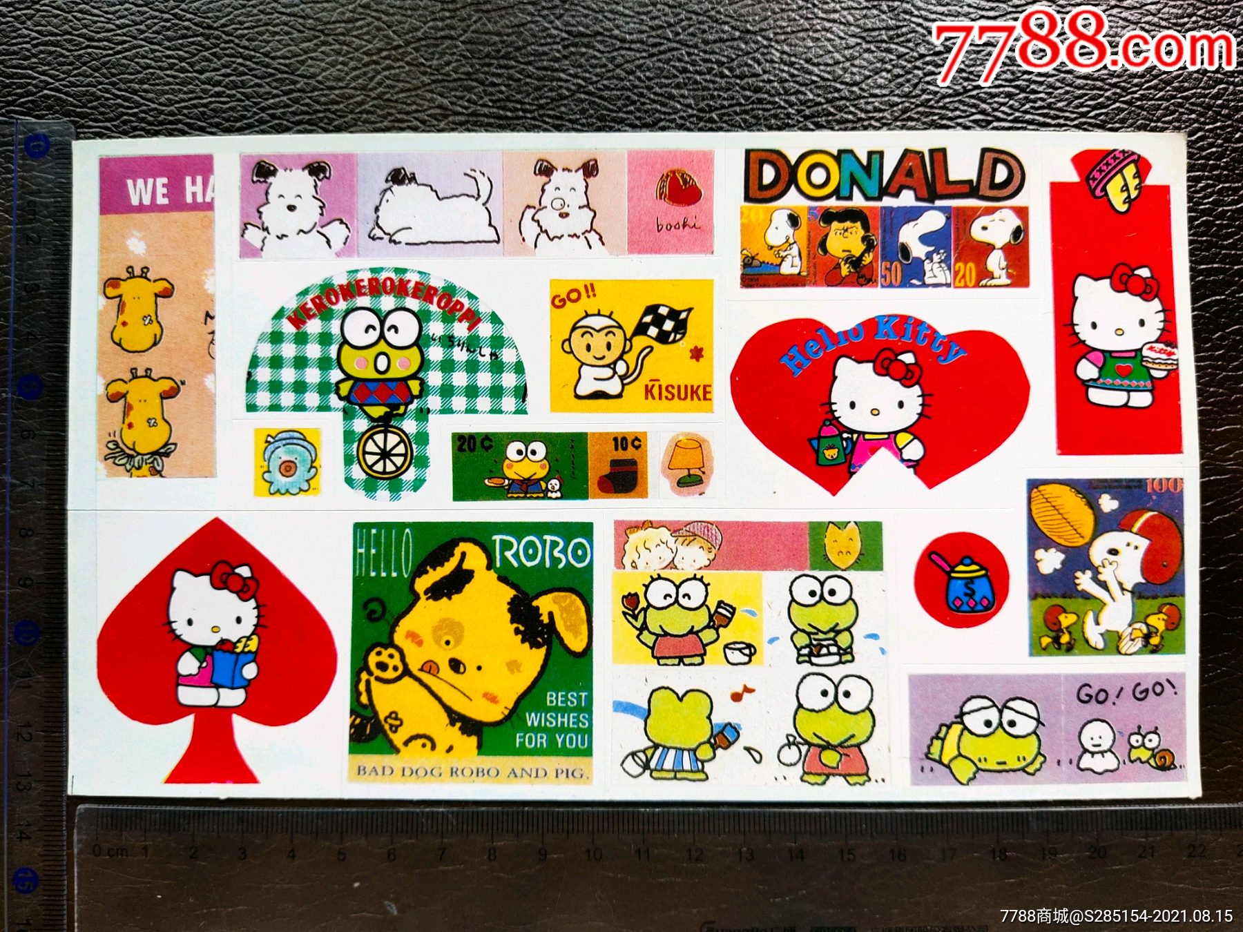 hellokitty小青蛙老贴纸贴画不干胶中古怀旧动漫周边真品实拍推荐_贴