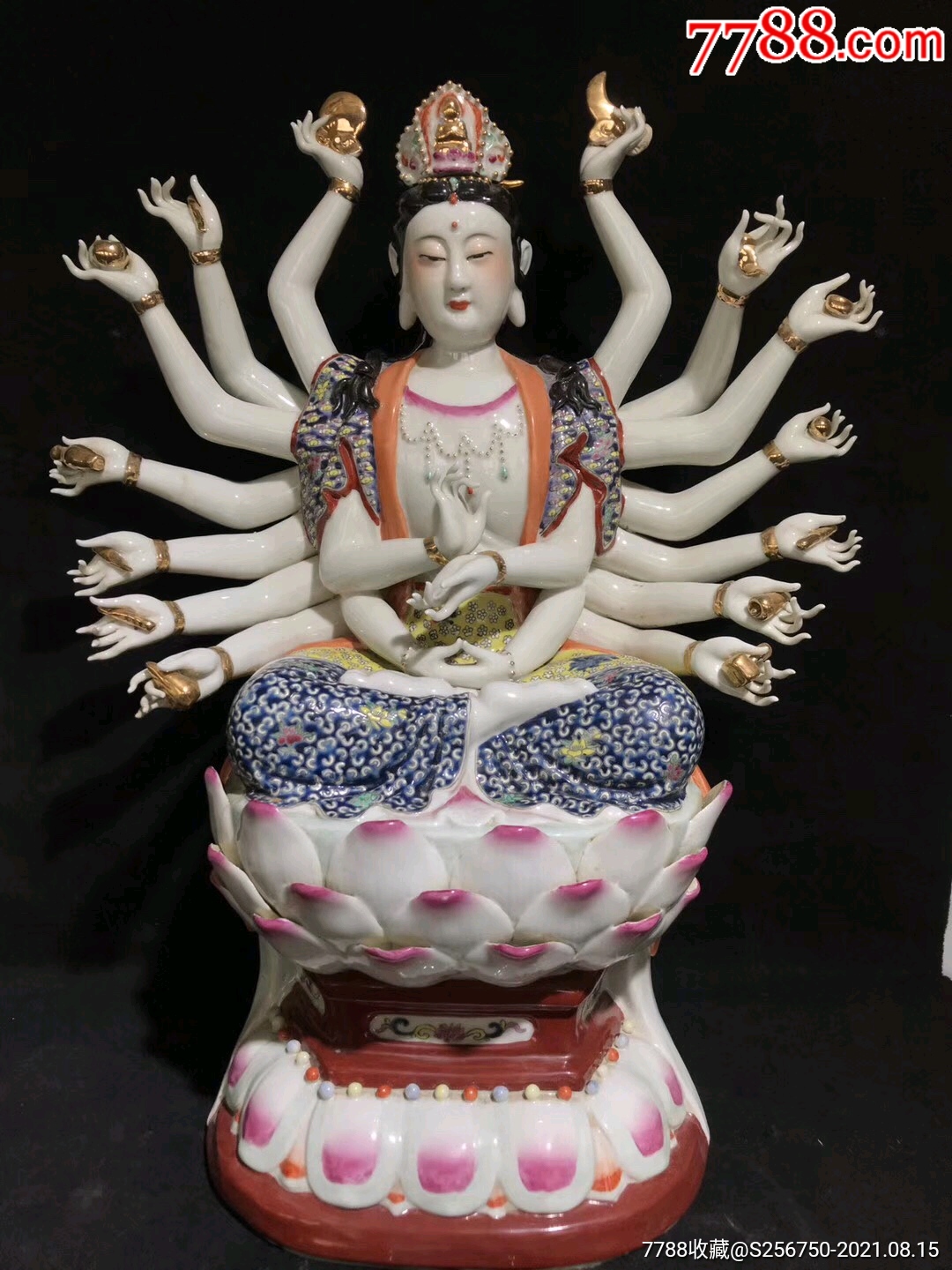 江西瓷塑彩绘多手观音完整无磕碰
