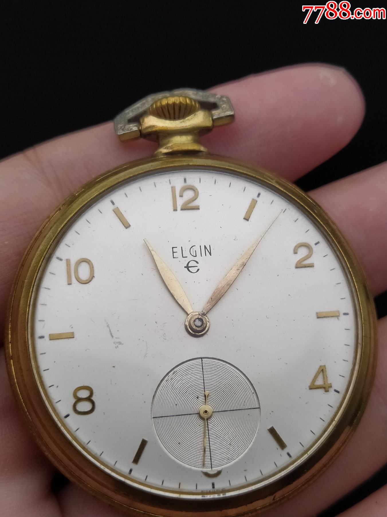 elgin埃尔金包金怀表17钻