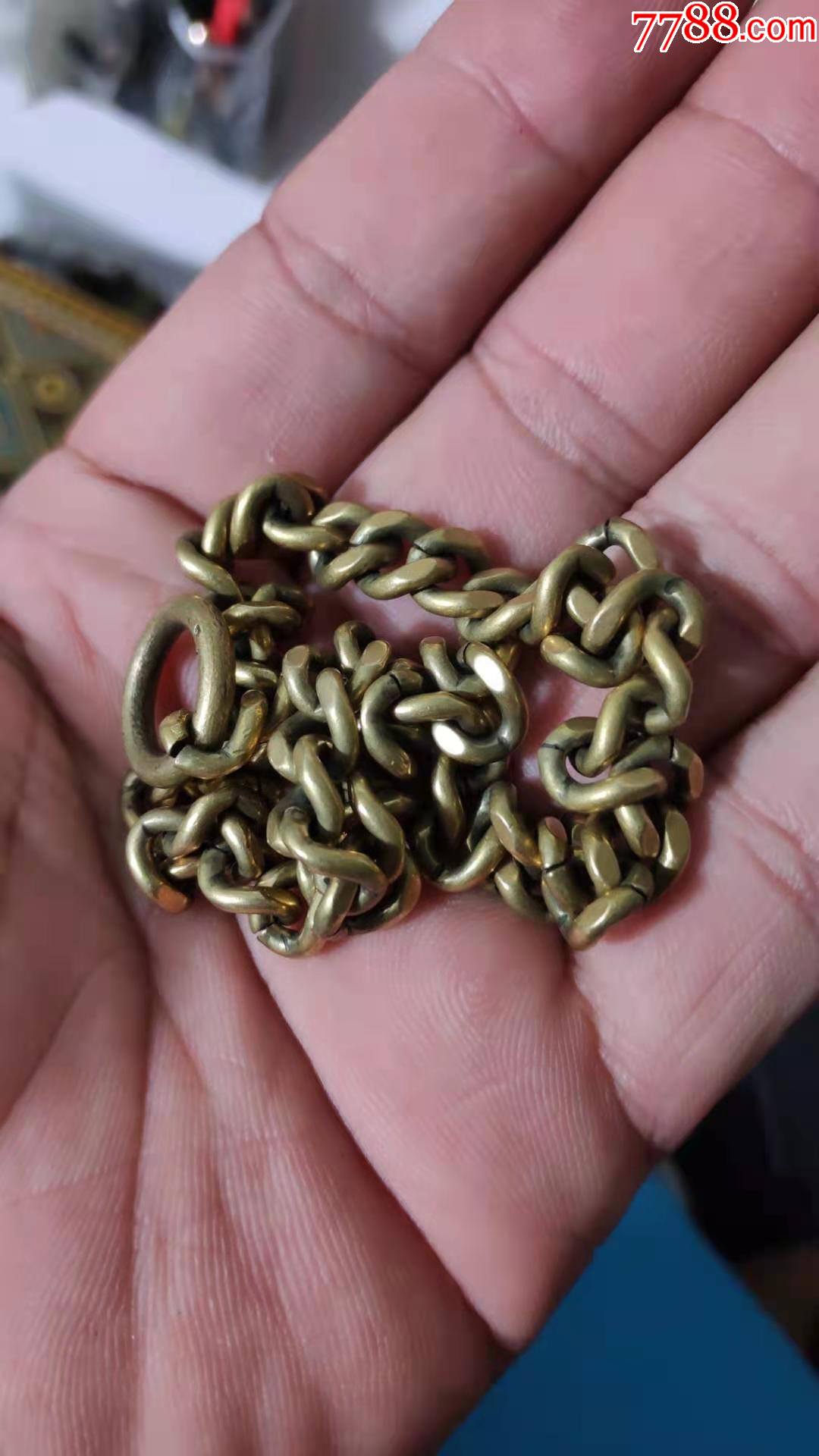 上世纪7080年代纯铜铜链铜质钥匙链民俗怀旧老铜件