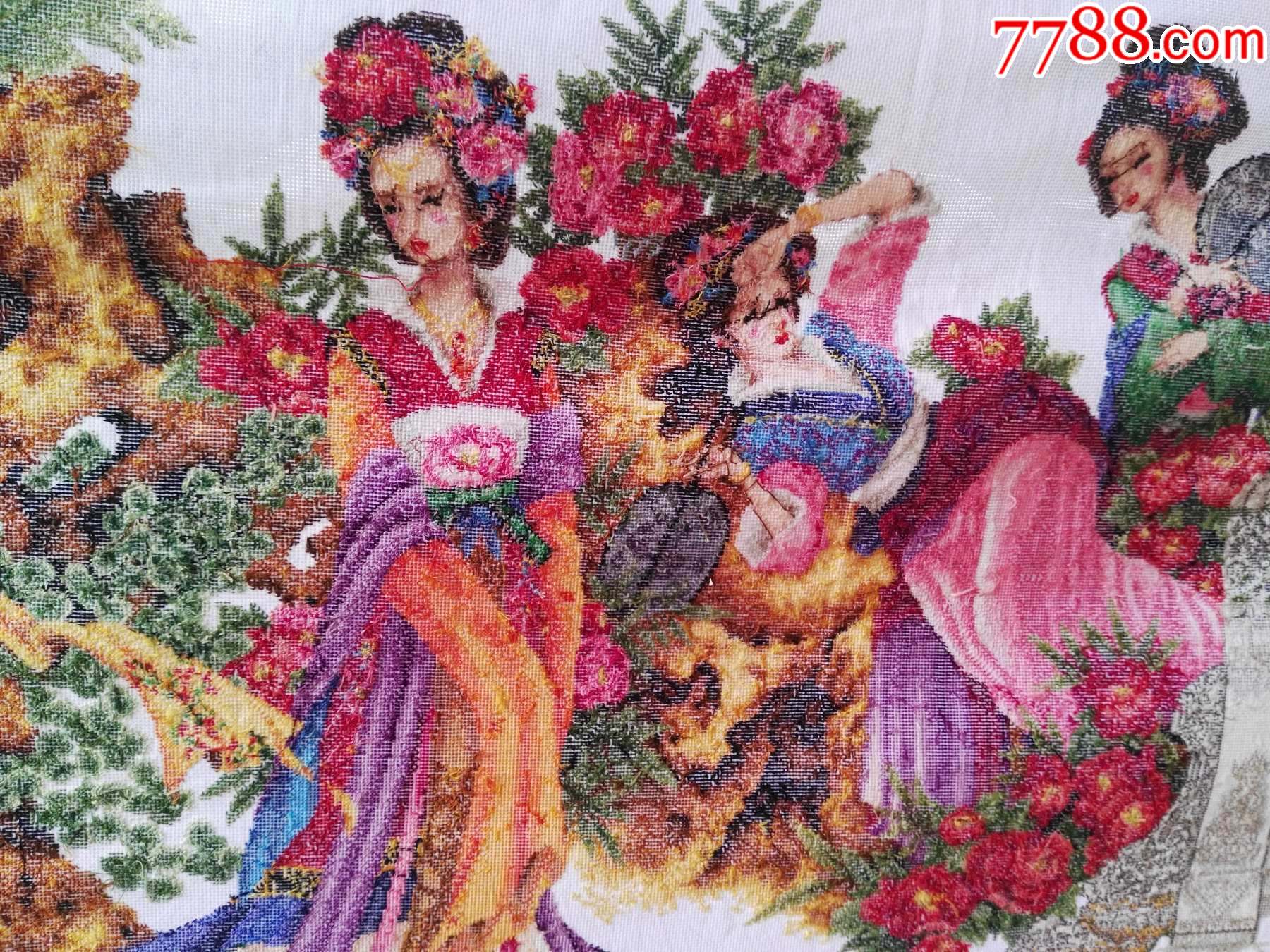 纯手工绣超长巨幅十字绣金陵十二钗