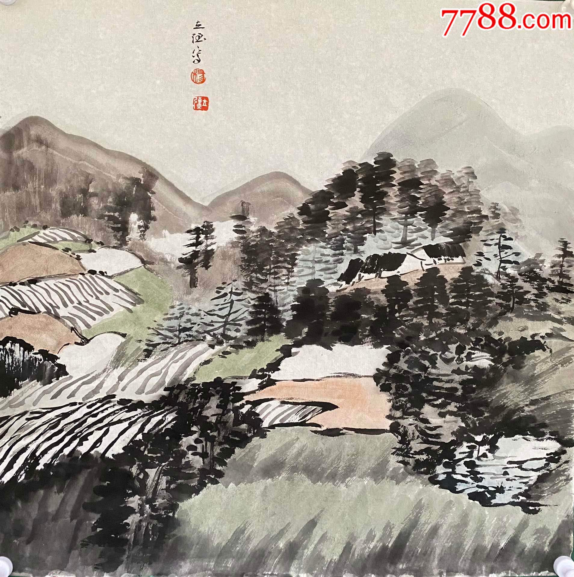 杨立强山水镜片a88s8f_山水国画原作_作品欣赏_收藏价值_7788油画收藏