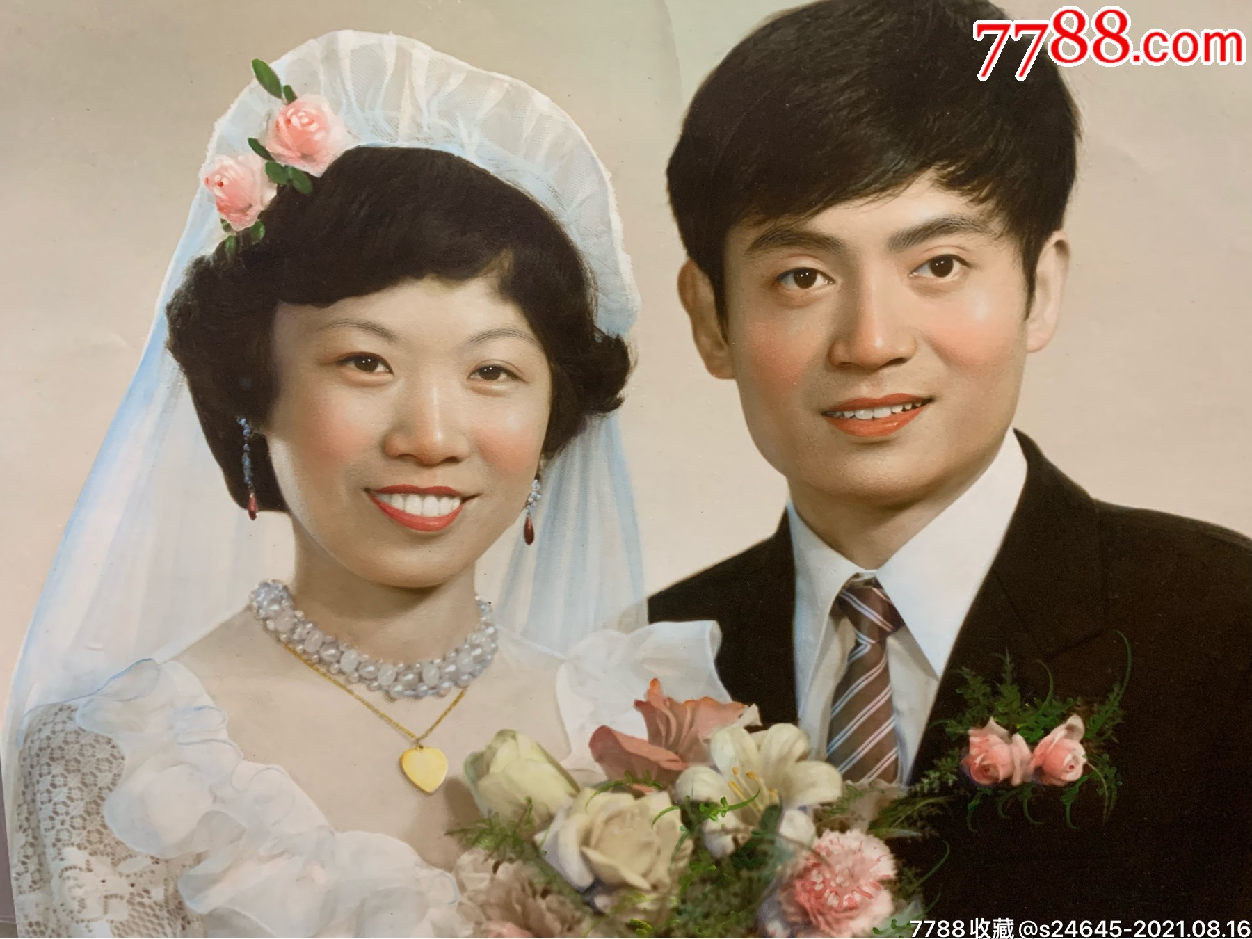 超大尺寸2张一个人手工上彩结婚照片-价格:160元-se82056486-老照片