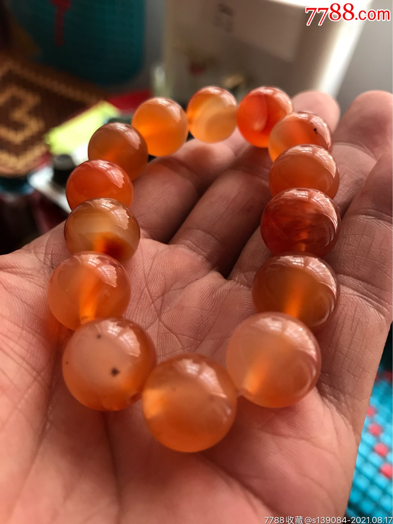 北红玛瑙江料逊克玛瑙手串包真