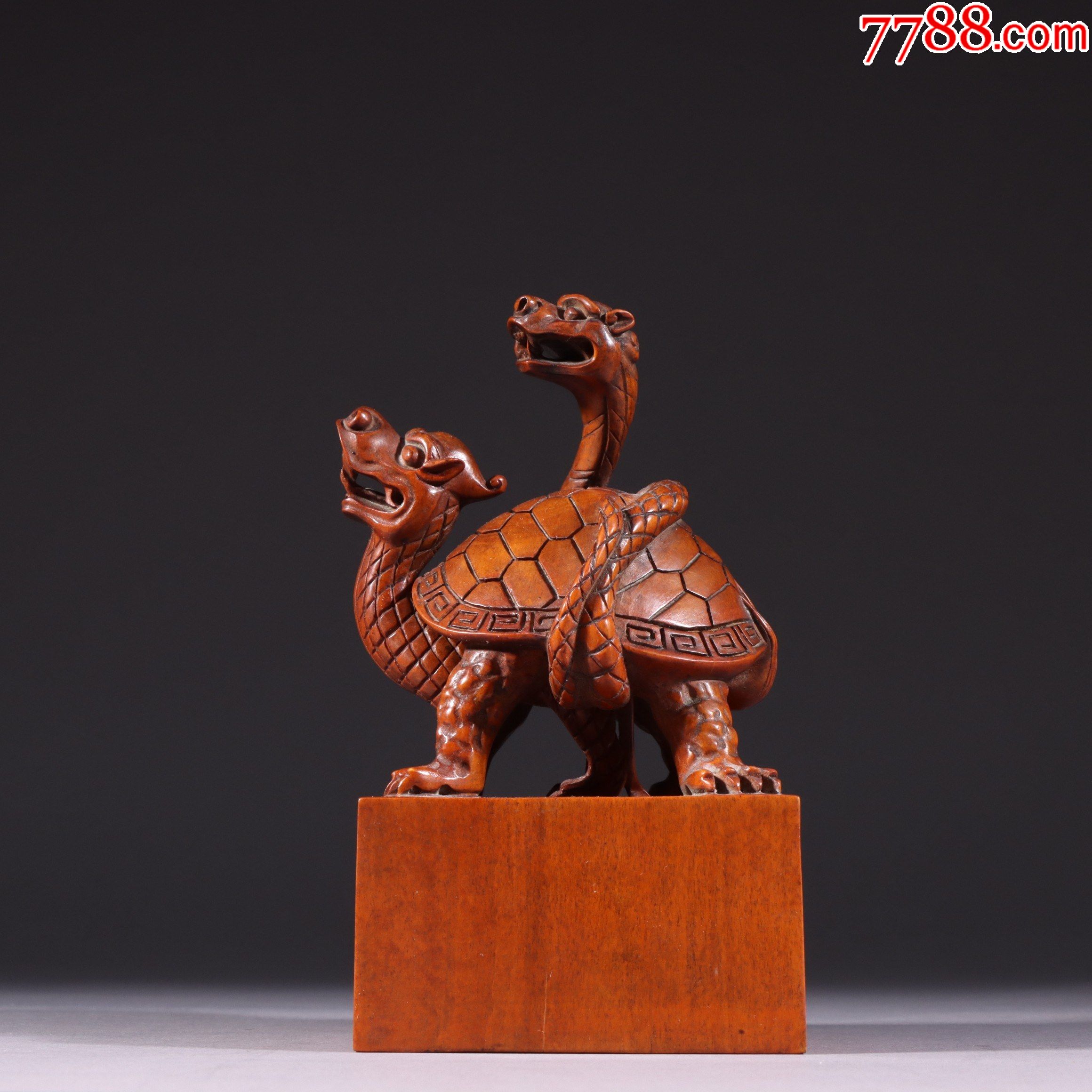 黄杨木「玄武」套印