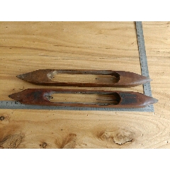 红木老线梭子一对