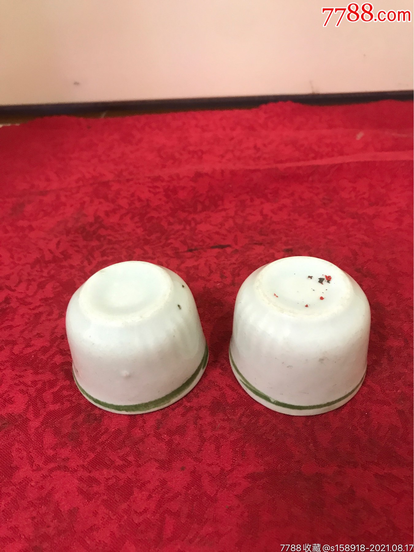 晚清民国青白瓷全品小酒杯一对