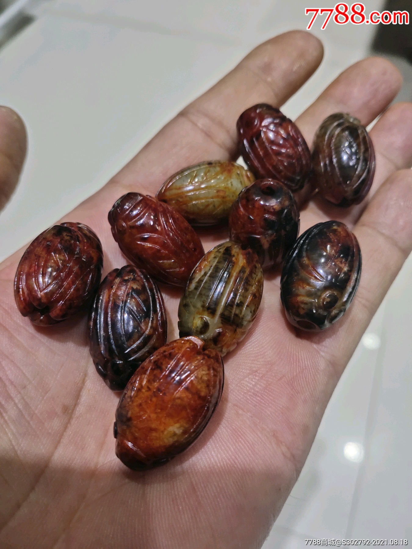 古玉高古玉知了珠子配珠