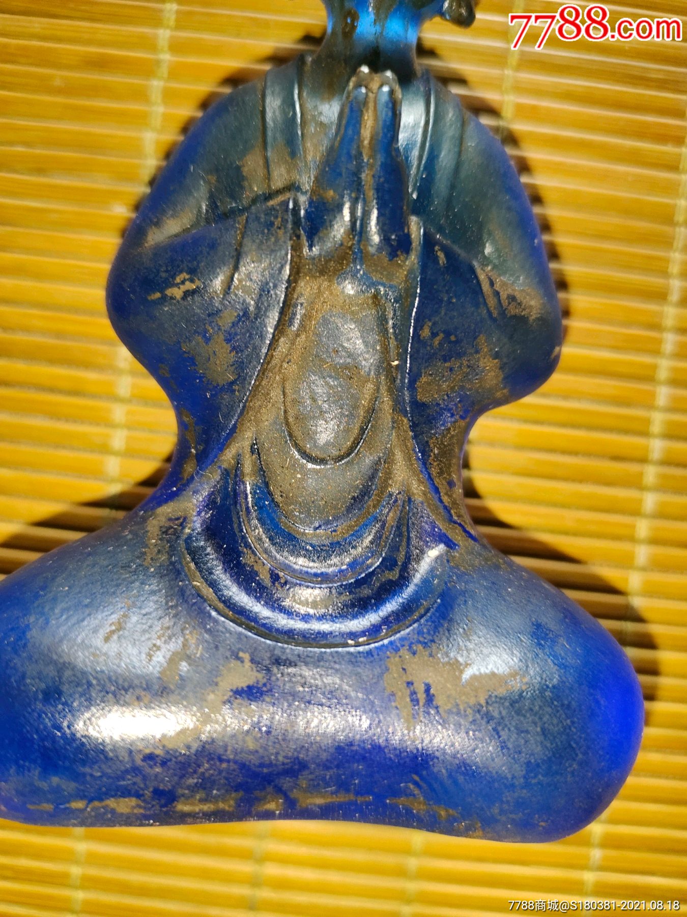 古玩老货收藏老琉璃佛像小和尚摆件