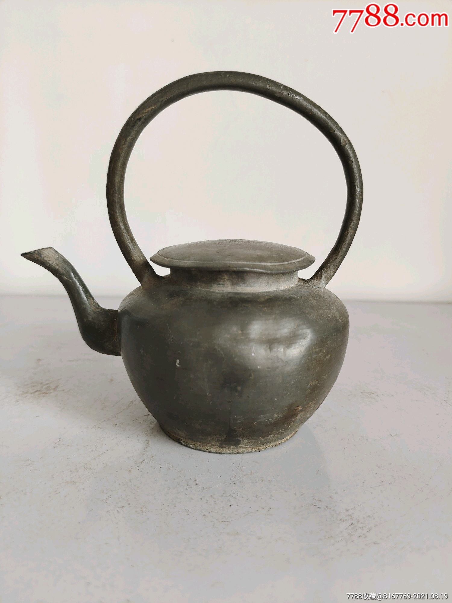 清代锡壶一把,品相好