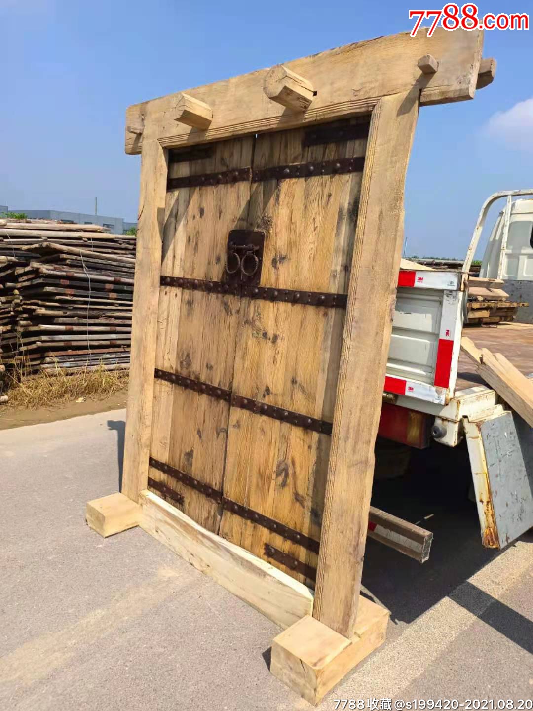 老铁艺大门一套已清理干净纯手工制作可用于装修茶楼酒店等