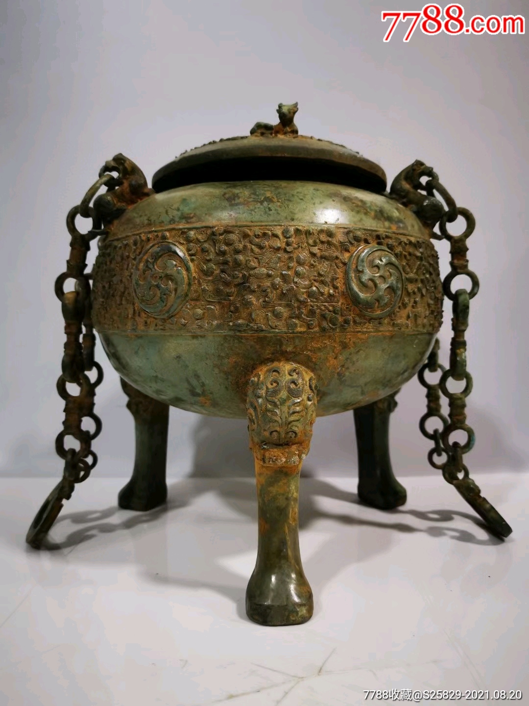 旧藏水坑青铜提梁摆件_铜皿/盛具_品牌图片_收藏价格_7788闹钟收藏