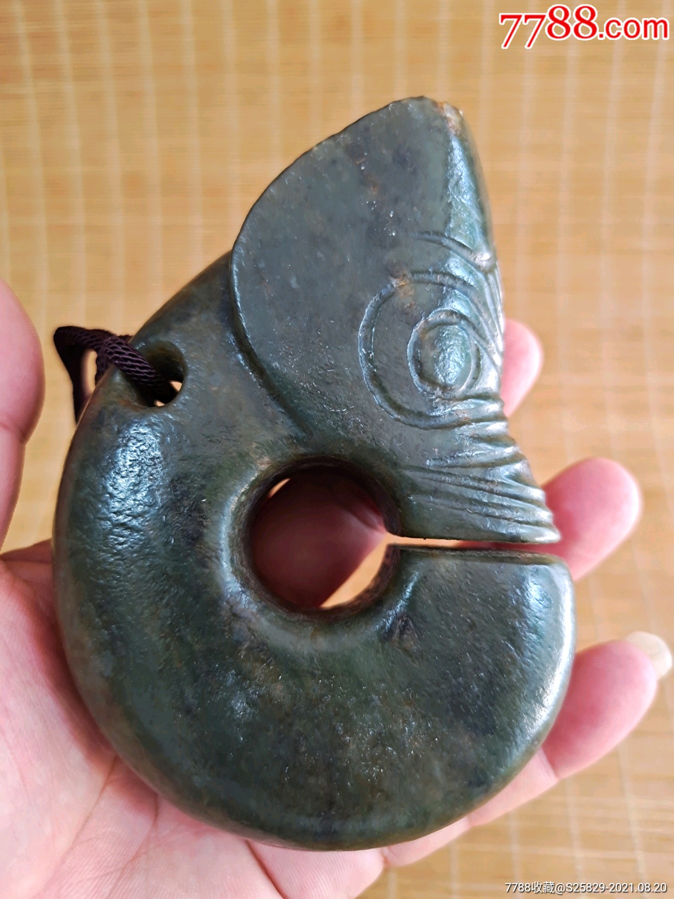 旧藏河磨料猪龙把件