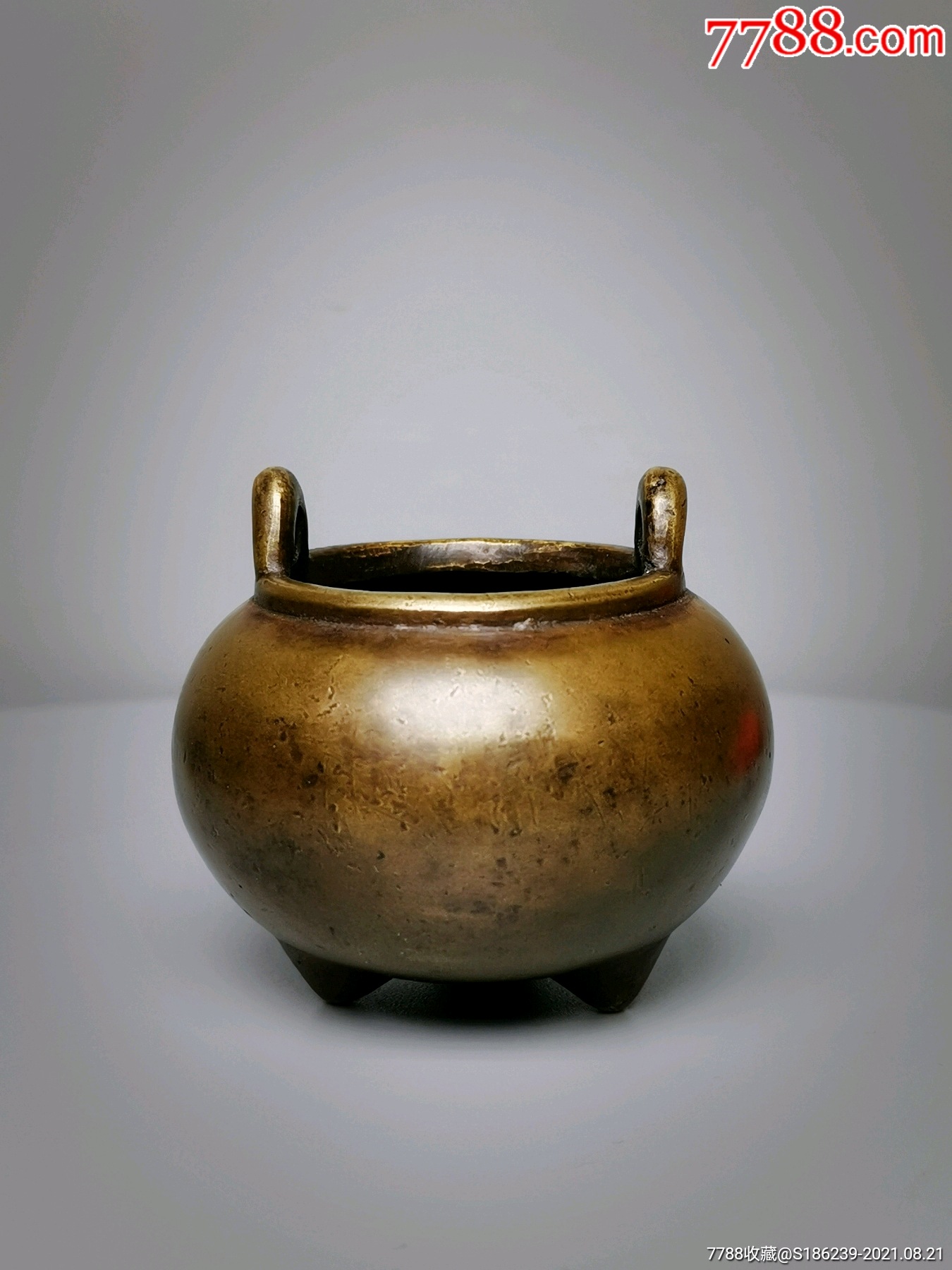 琴炉香炉铜炉熏炉,精铜质地传世包浆带底款品相一流规格:高4.5*