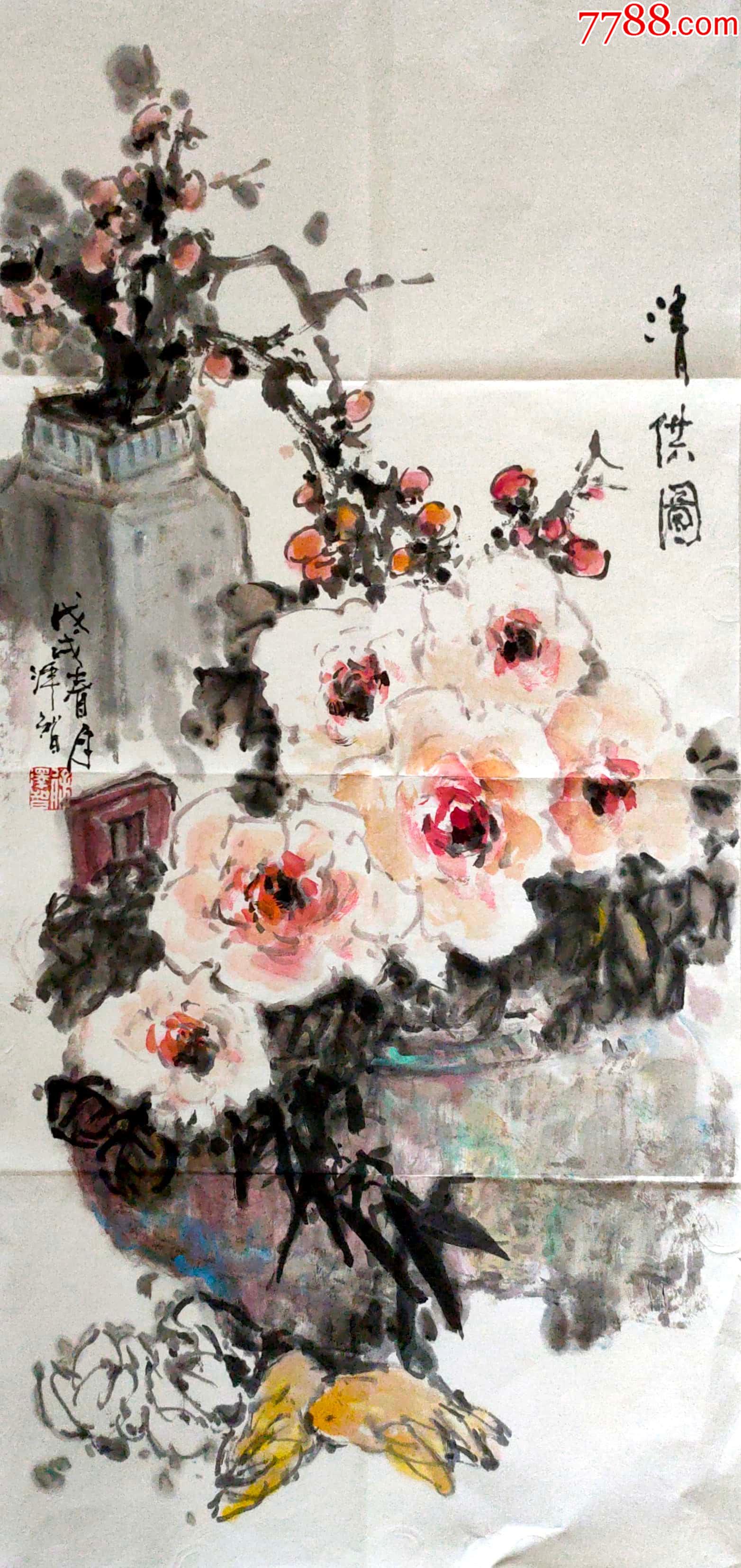 j163著名画家新乡市美协顾问徐泽智先生花鸟作品_花鸟国画原作_作品