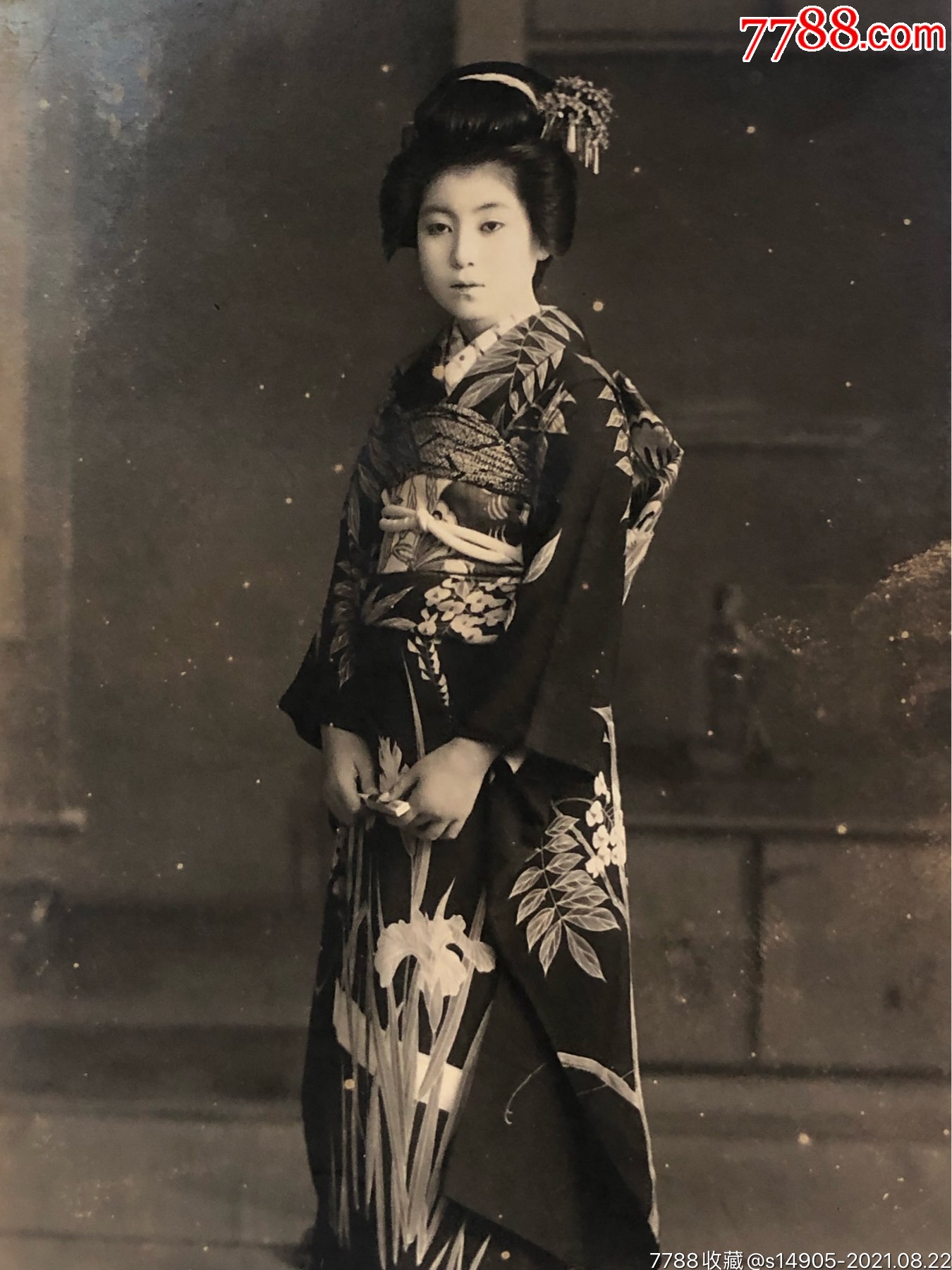 民国时期日本和服美女明信片格式原版老照片