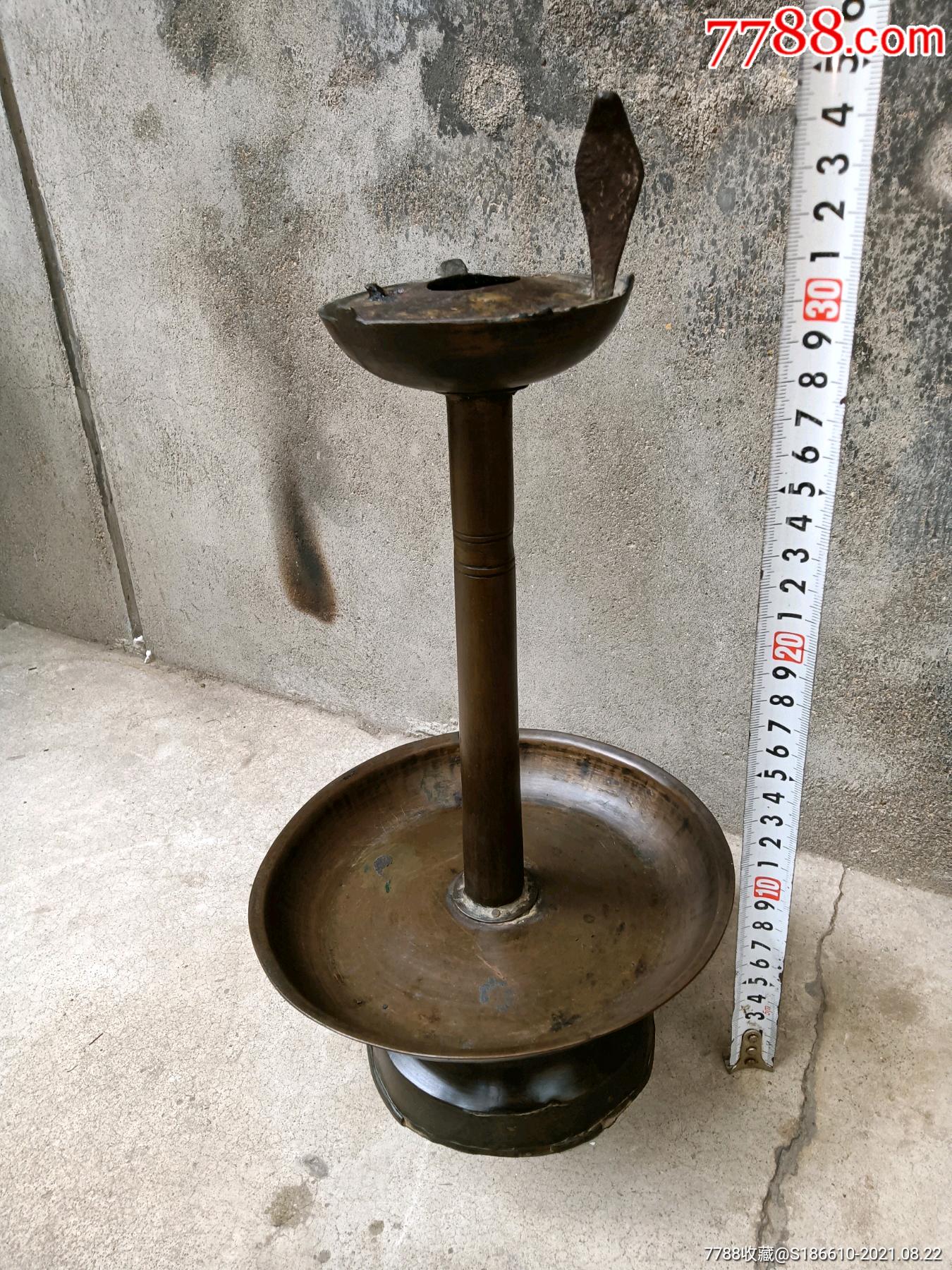 清代老铜灯盏一套