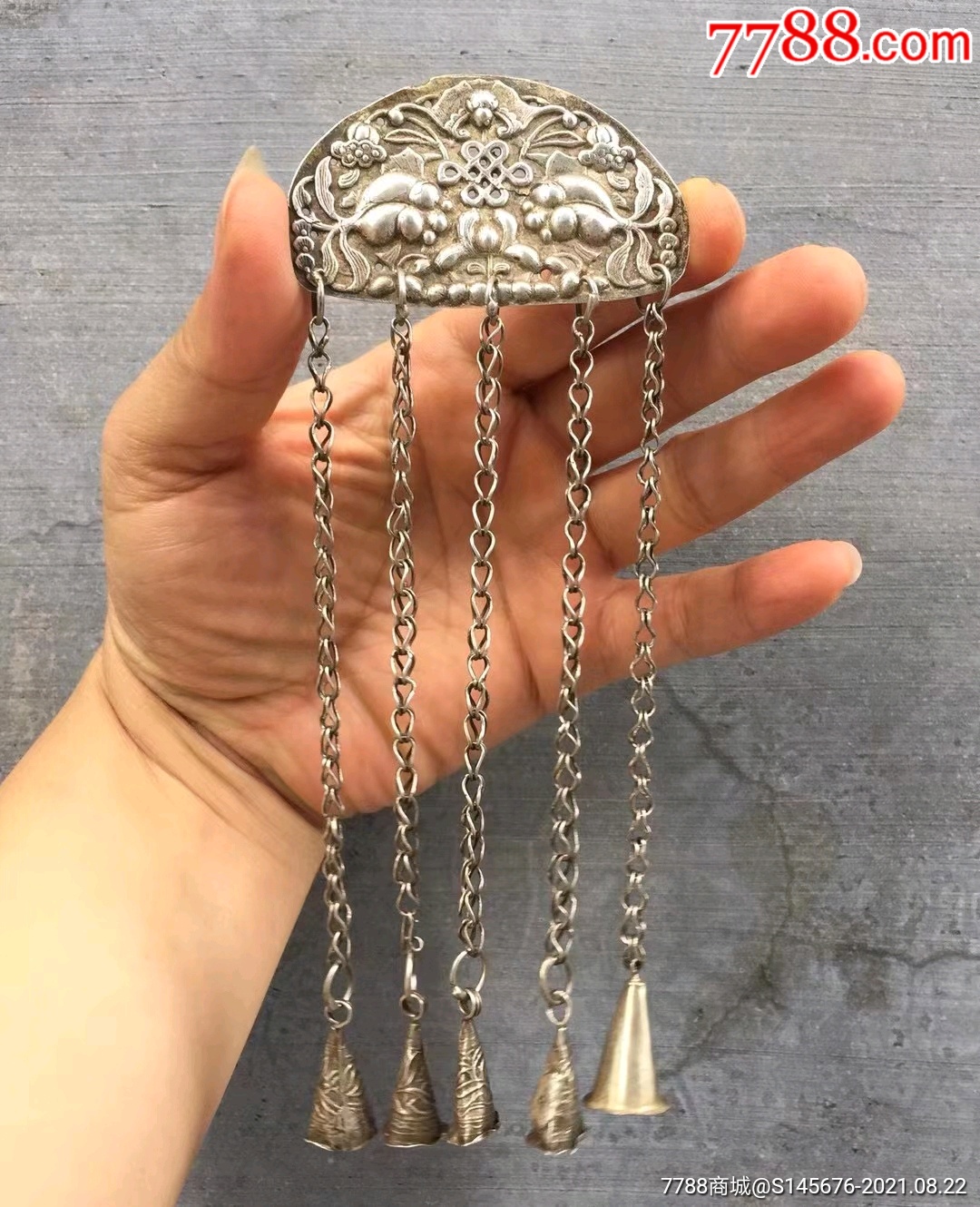 年年有余老银帽饰