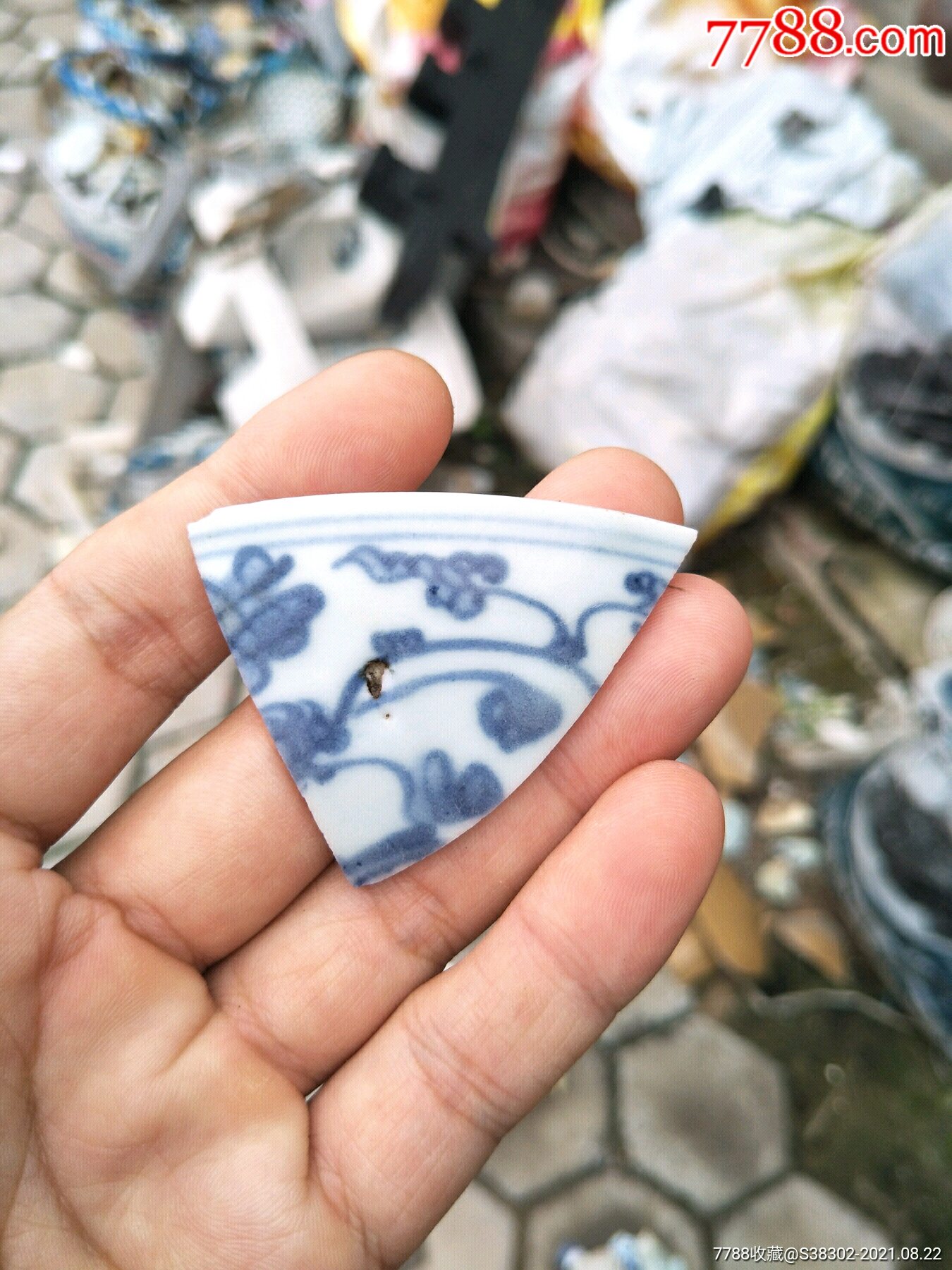 明代正德青花瓷片残片临清运河古玩店万枚瓷片标本馆