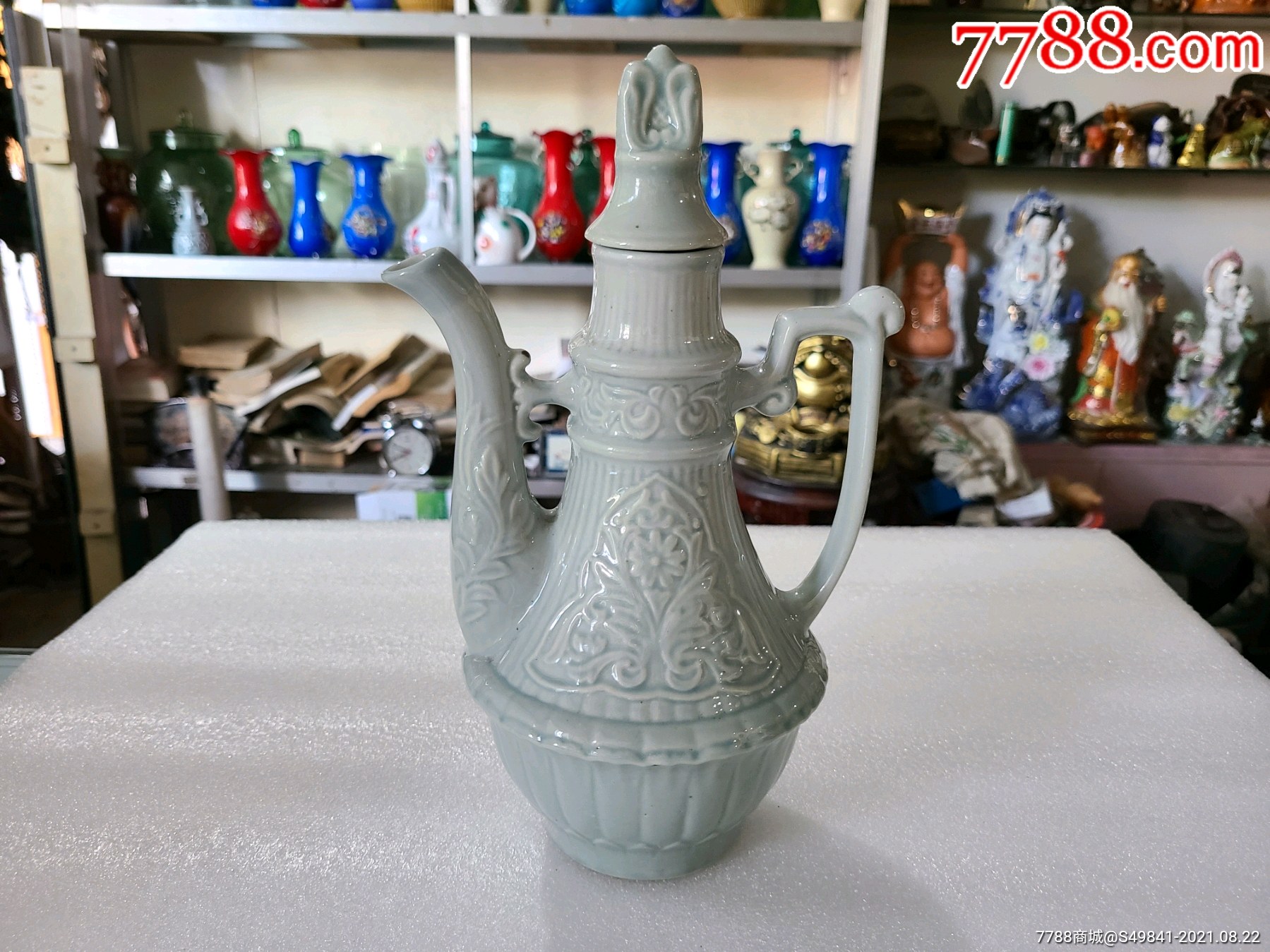 朝鲜高丽老瓷器酒壶-价格:100元-se82177455-绿釉瓷-零售-7788小人书
