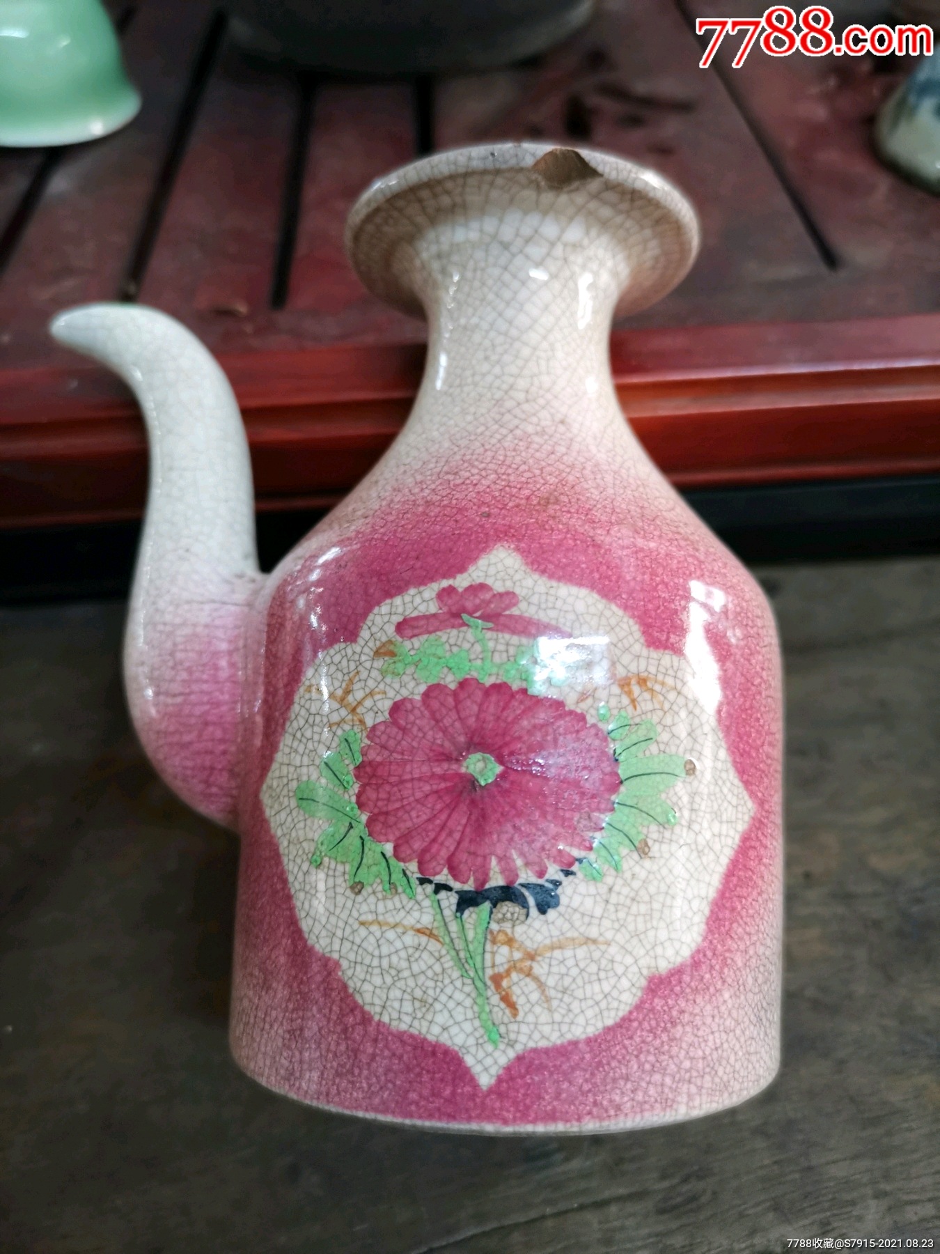 民国老枫溪瓷一片冰心酒壶