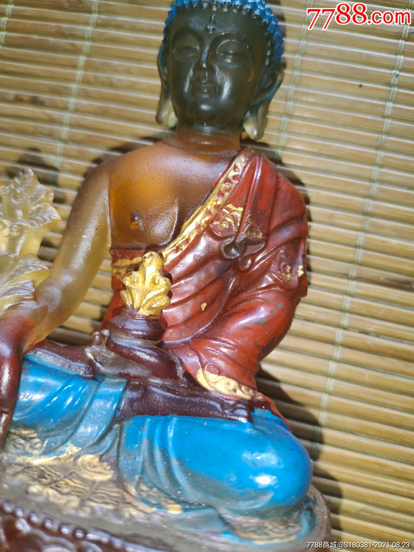 古玩老货收藏老琉璃佛像释迦牟尼佛摆件