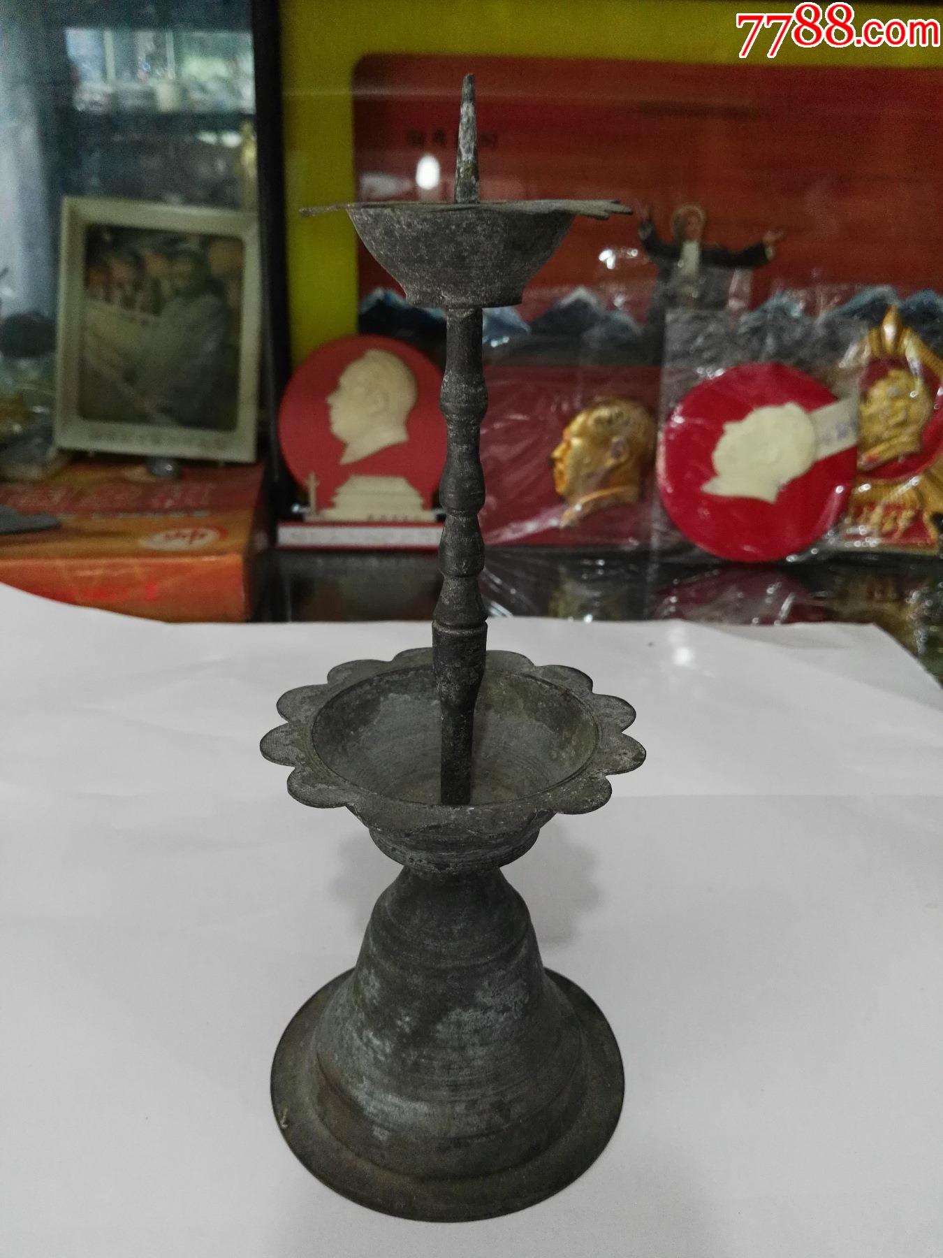 民国大个铜蜡台