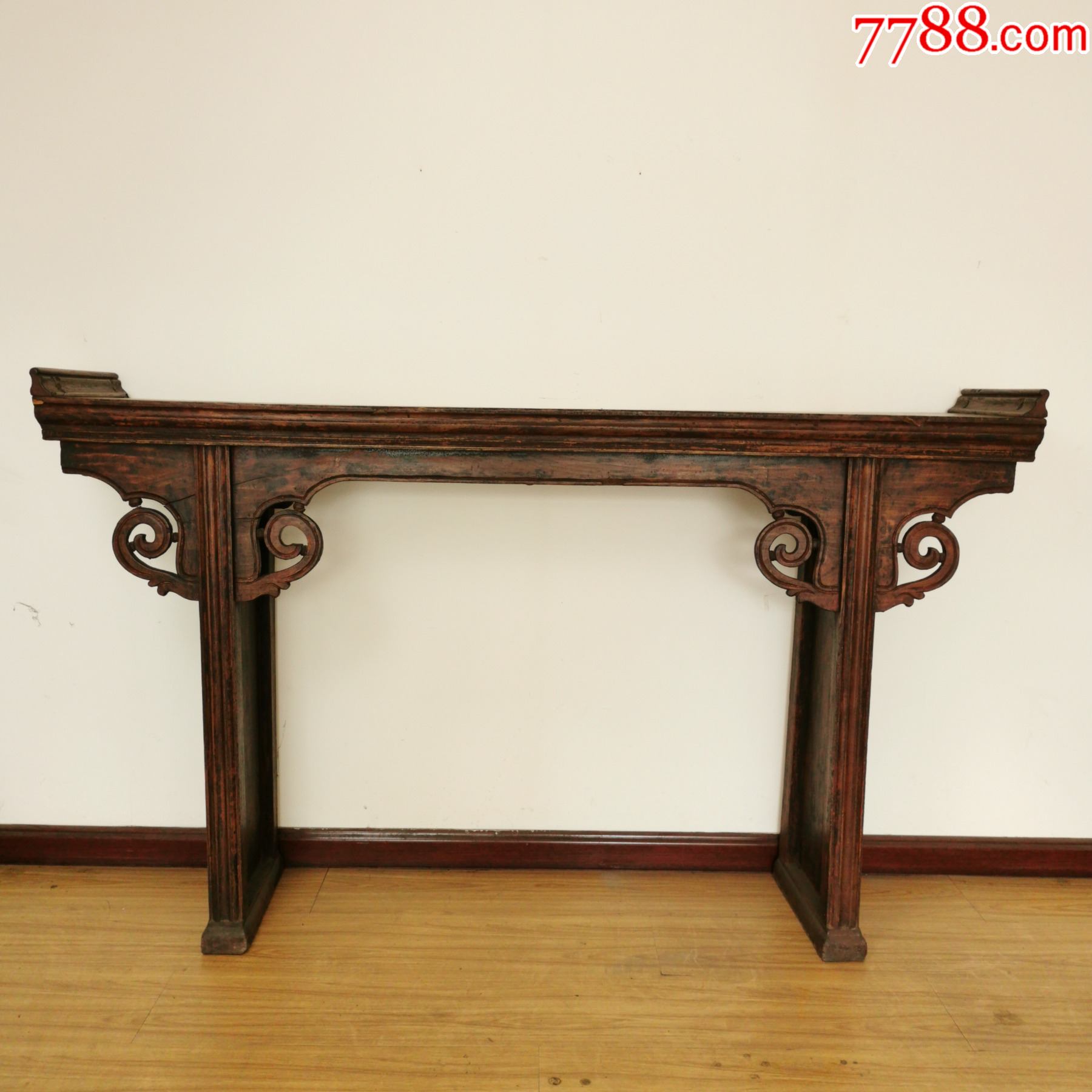 榆木小条案供桌香案老家具清代独板翘头案