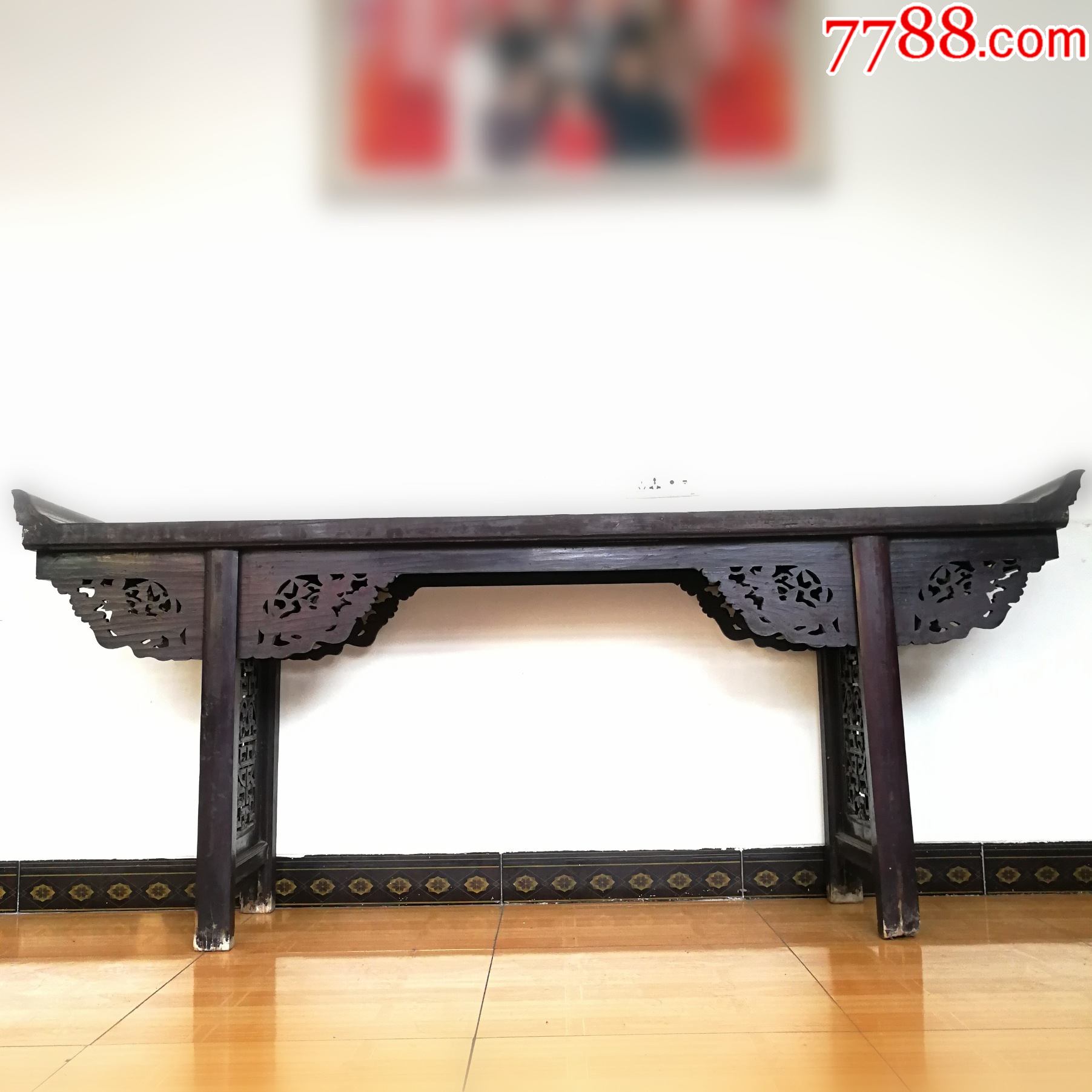 古代老家具明清古典老家具清代榆木翘头案平头案条几条案香案香几_木桌/几/案_图片价值_收藏交易_7788小人书