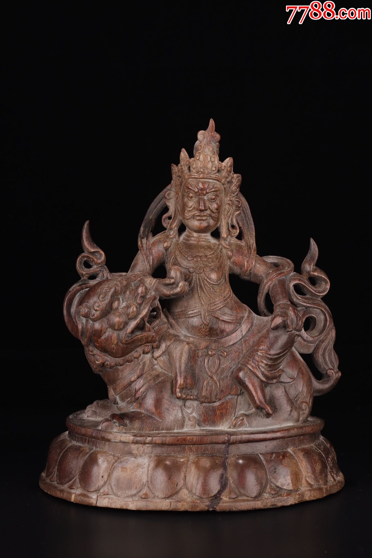 老沉香雕黄财神造像摆件