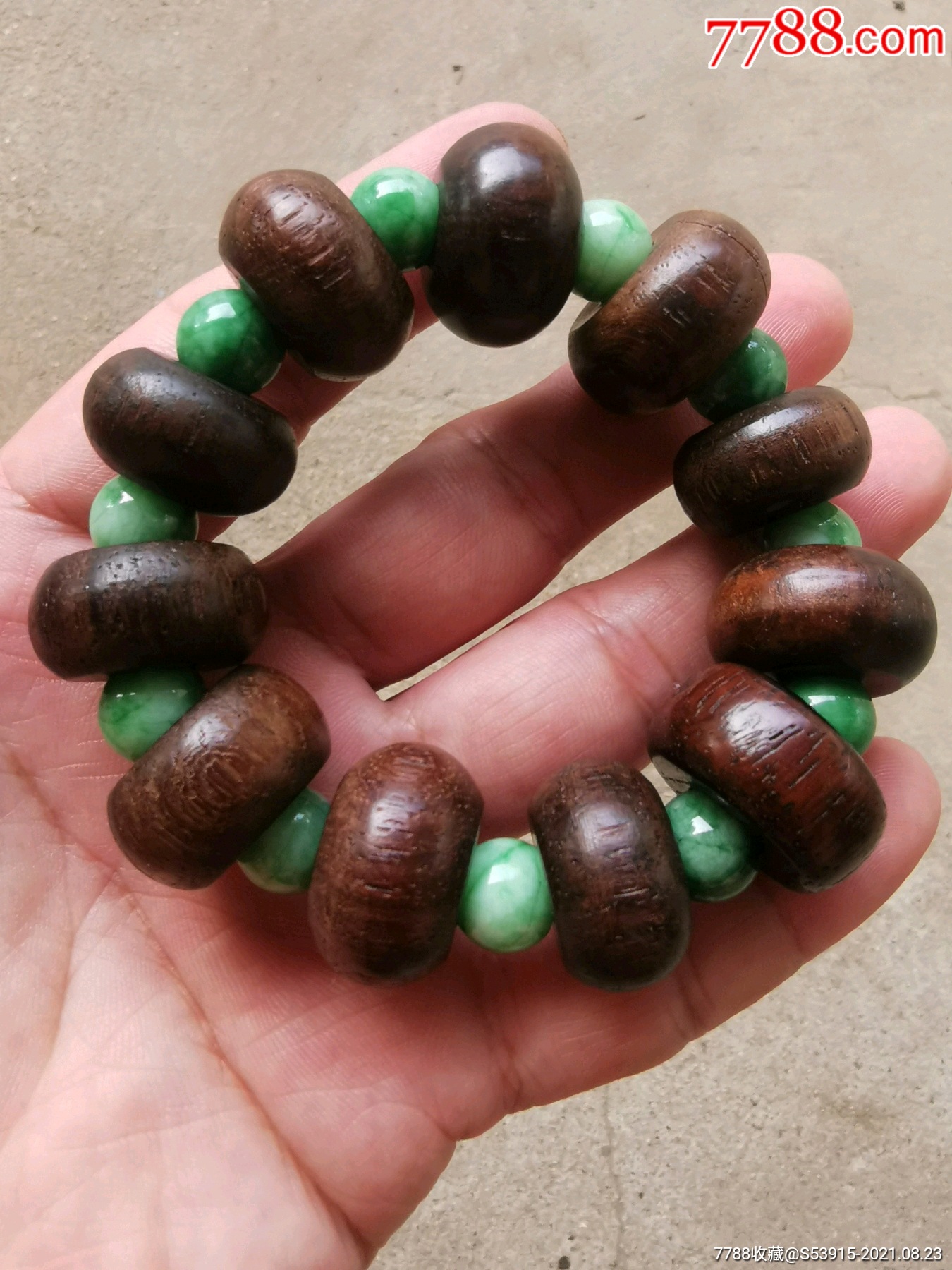 黄花梨算盘珠手串