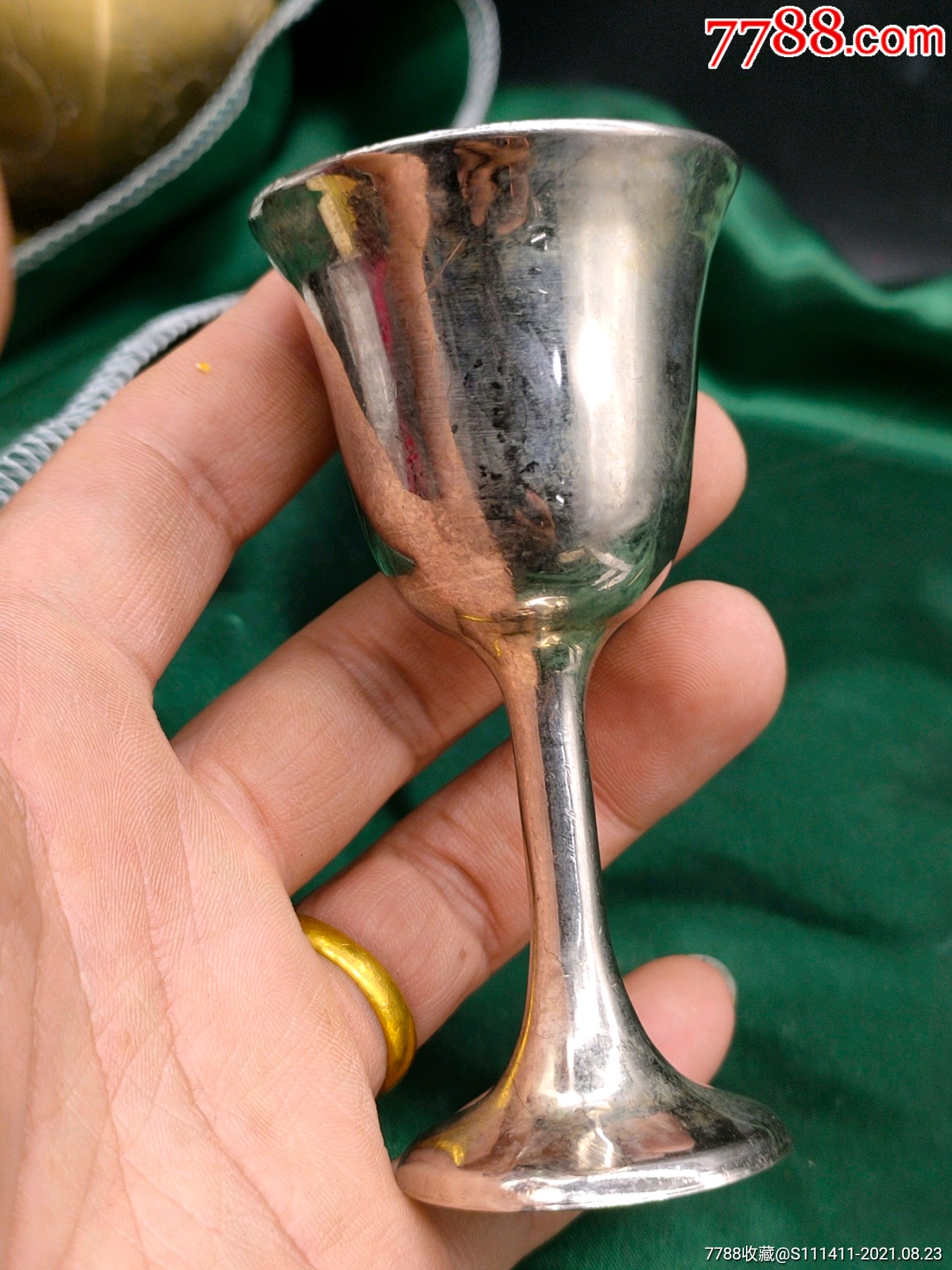 国外带回来的高脚镀银杯