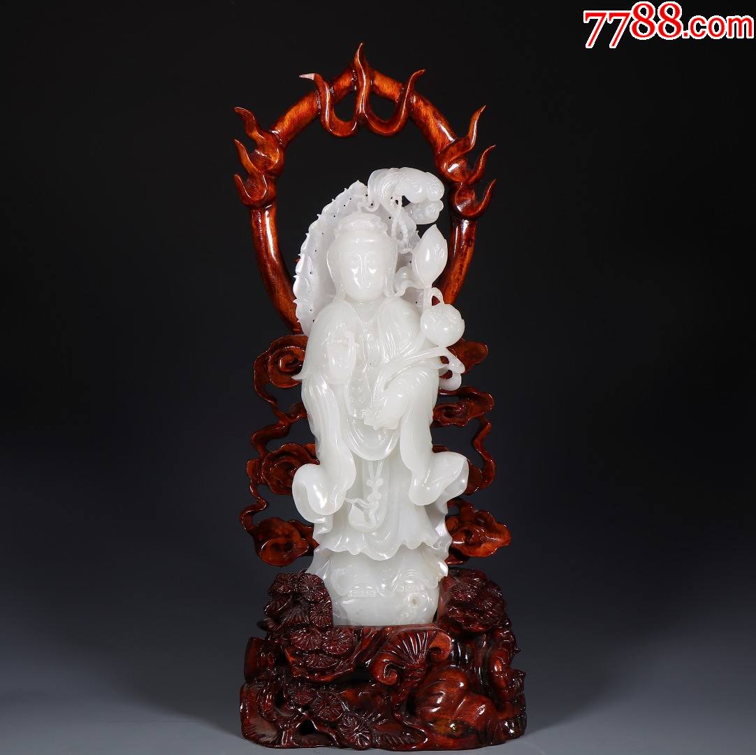 和田玉观音摆件