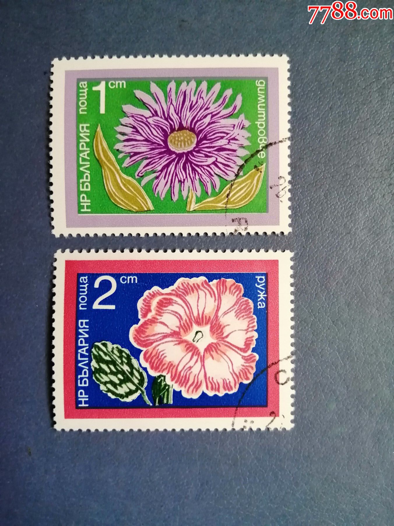 保加利亚邮票1974年花卉2枚信销票