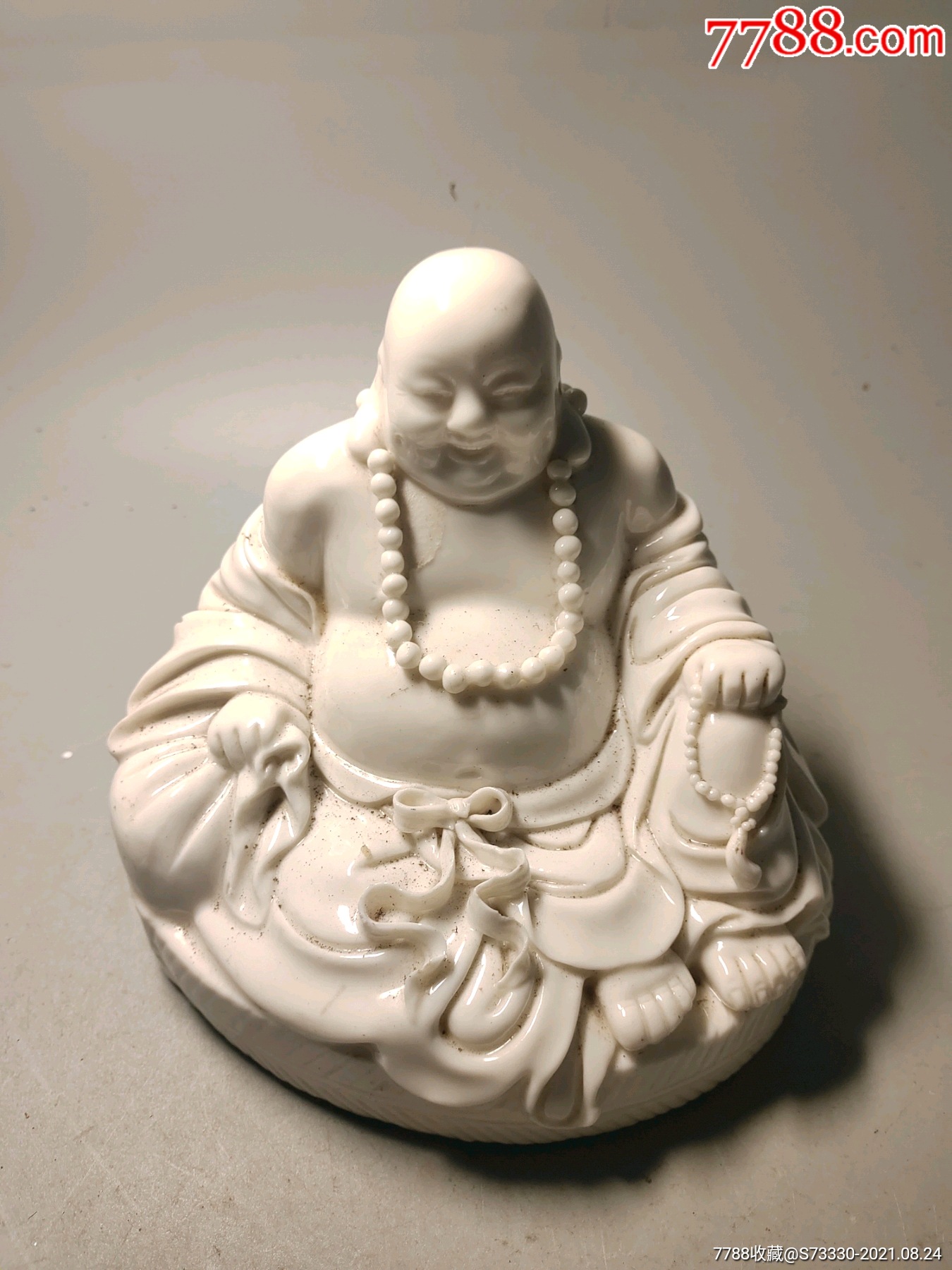 8090年代德化窑白瓷弥勒佛摆件