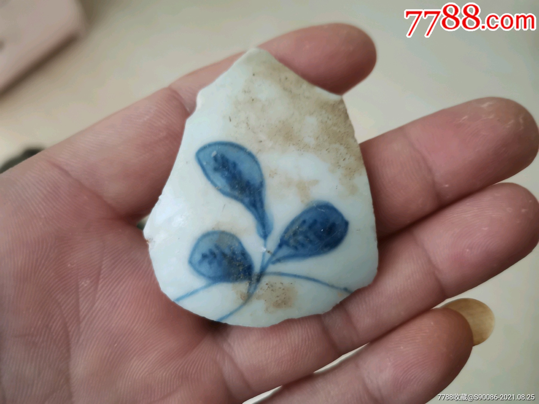 青花三叶草瓷片_价格10元【宣城旧书斋】_第1张_7788收藏__收藏热线