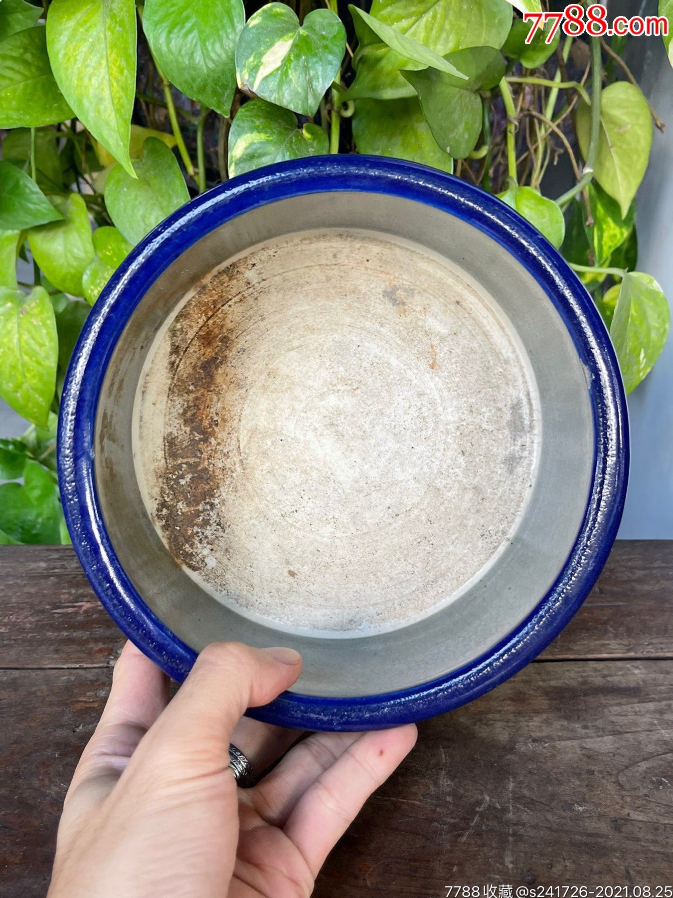 hbfq2643蓝釉瓷缸七十八十年代旧缸