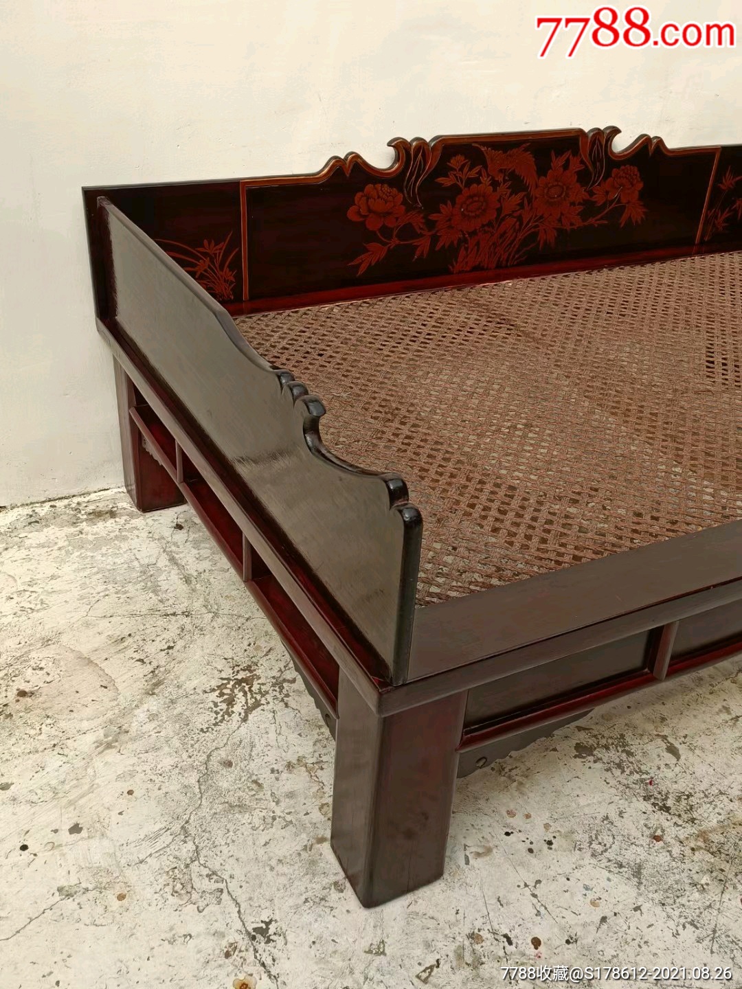 围板大床拆迁所得棕绳围板床品相皮克一流结实无松动正常使用