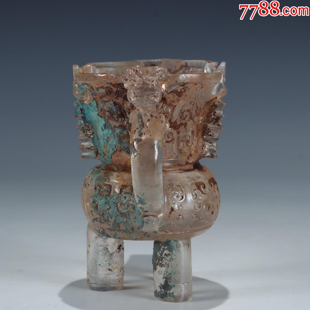 老琉璃兽纹爵杯